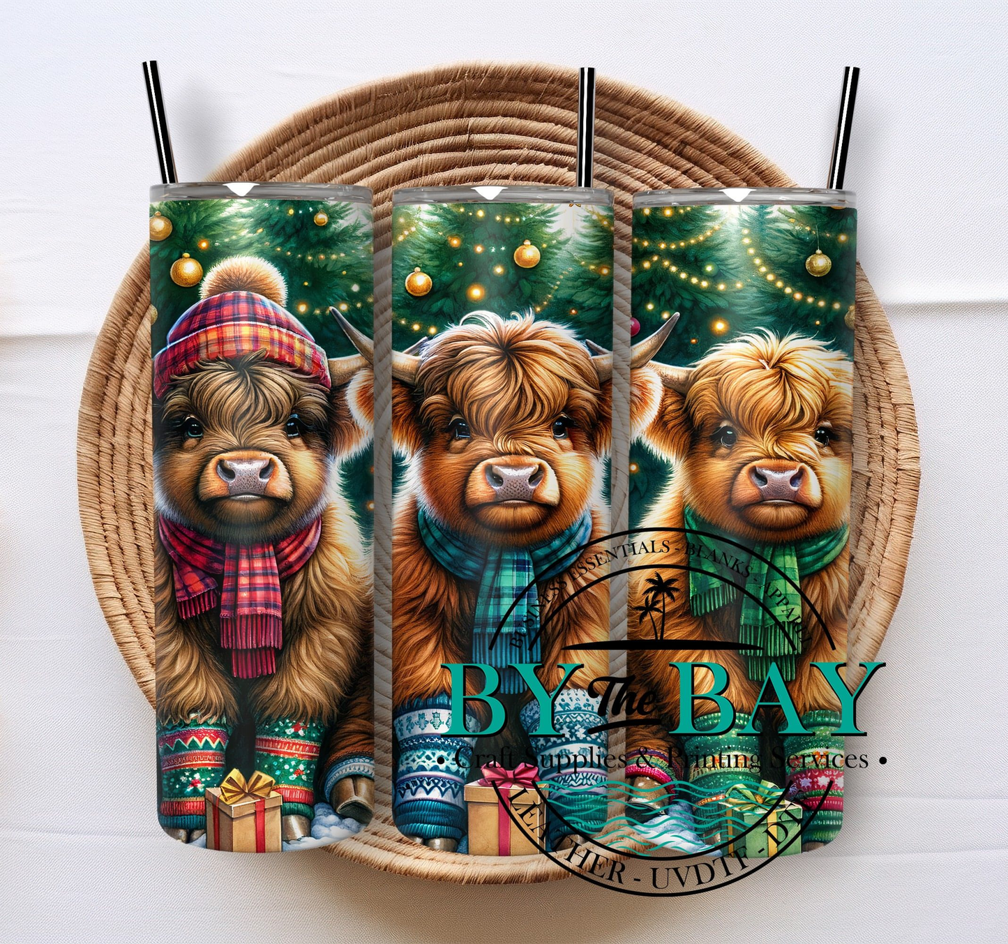 Three Highland cows 20oz SUB tumbler print