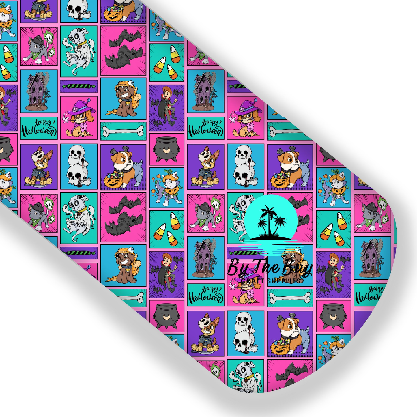 Tiled Paw Halloween Pink line