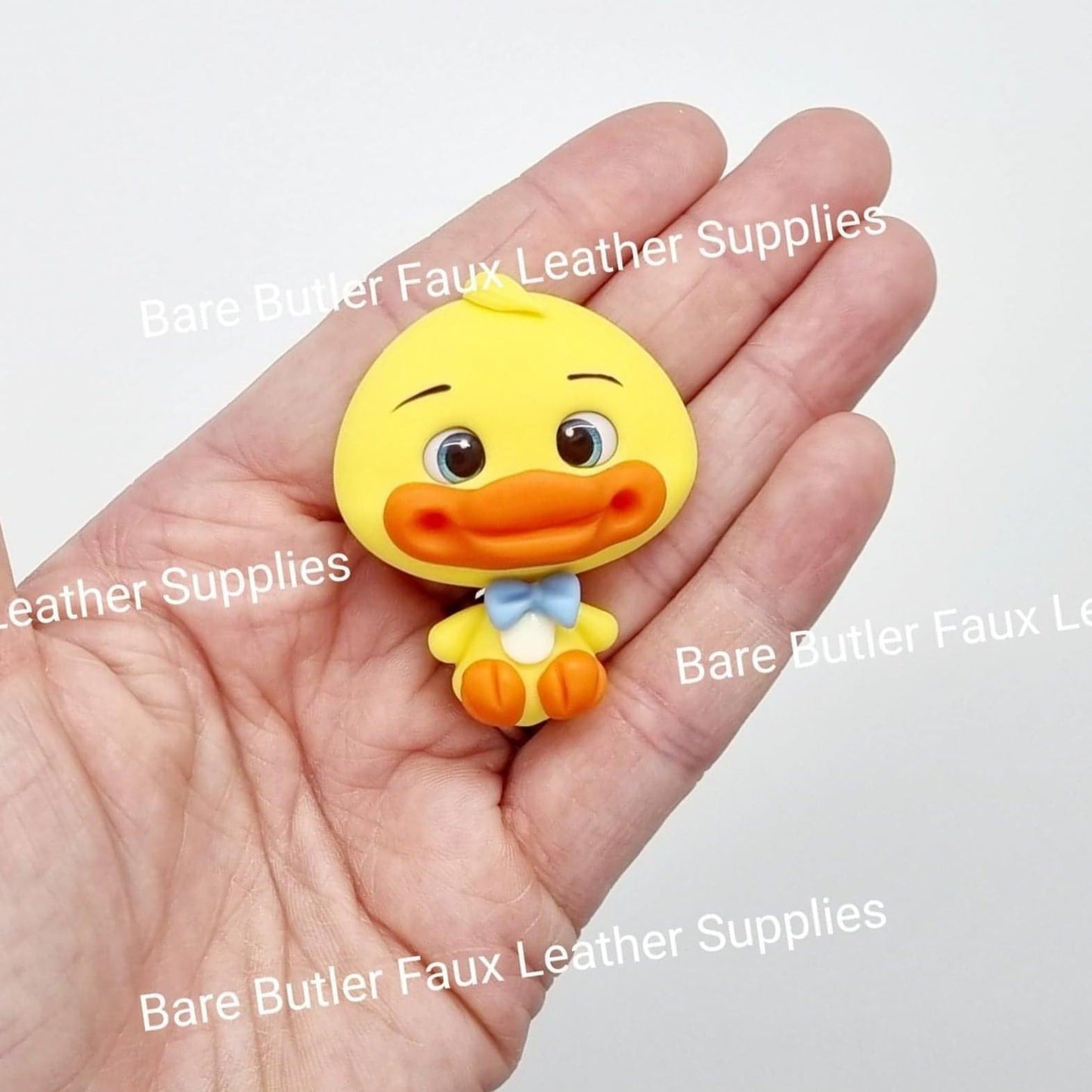 Duck with Blue Bow Tie - Bare Butler Faux Leather Supplies