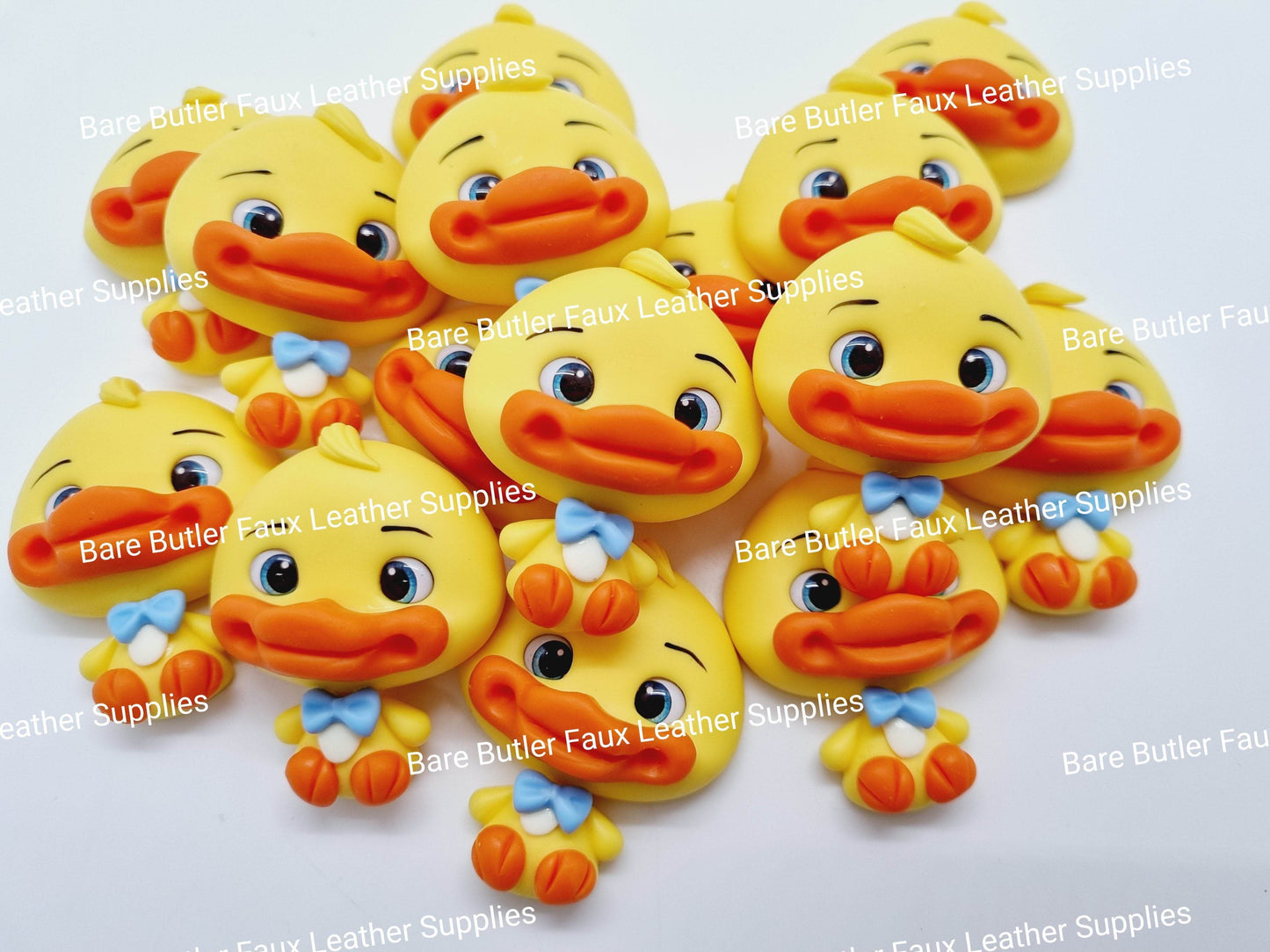 Duck with Blue Bow Tie - Bare Butler Faux Leather Supplies