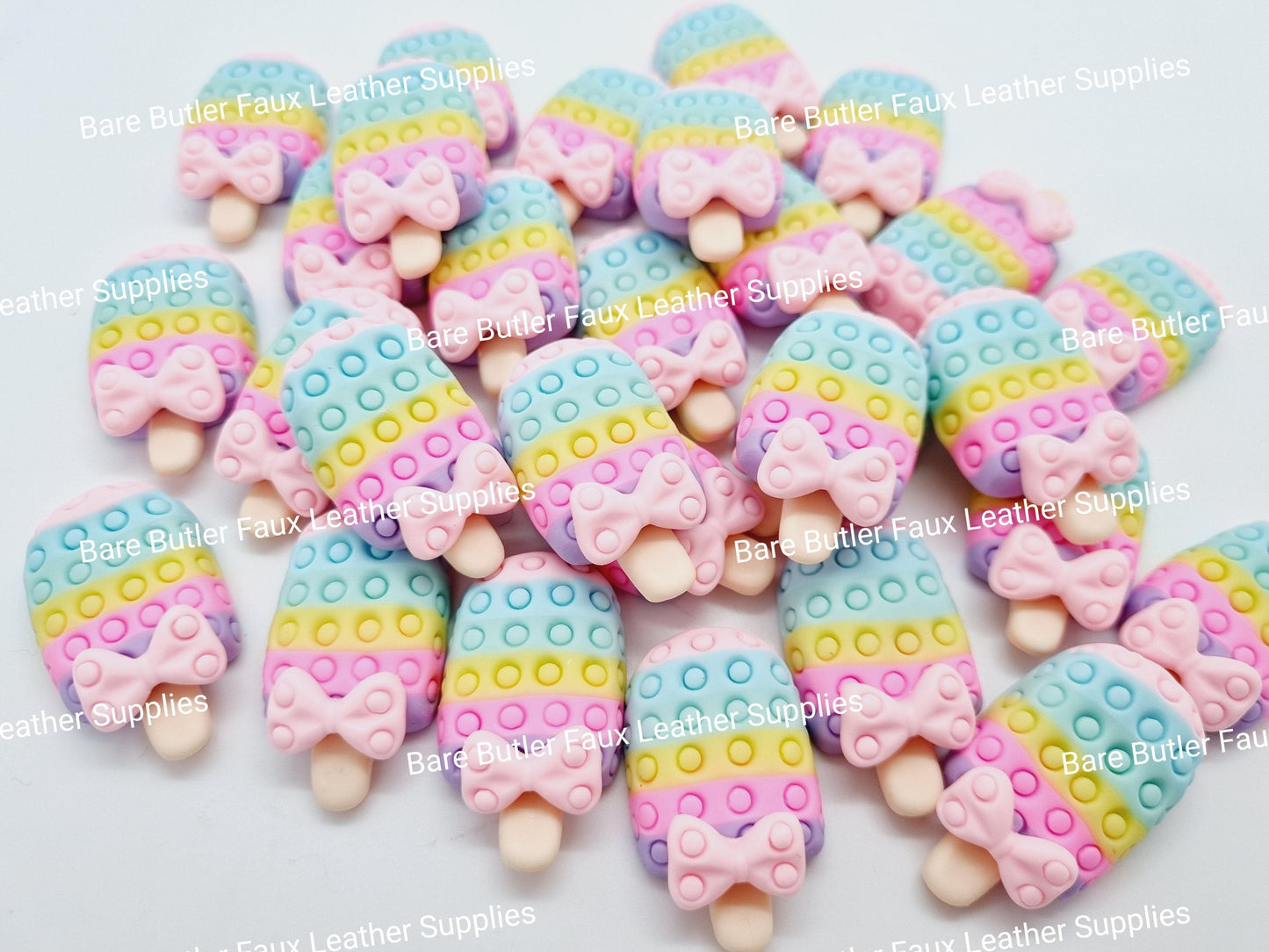Rainbow Popits Ice Cream - Bare Butler Faux Leather Supplies