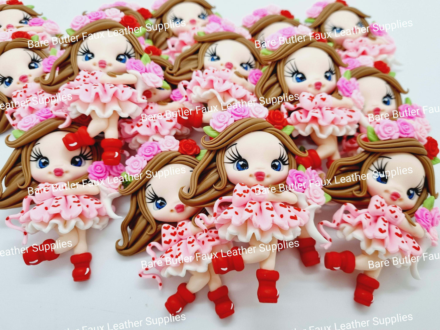 Primrose in Pink Dress Floral Crown - Bare Butler Faux Leather Supplies