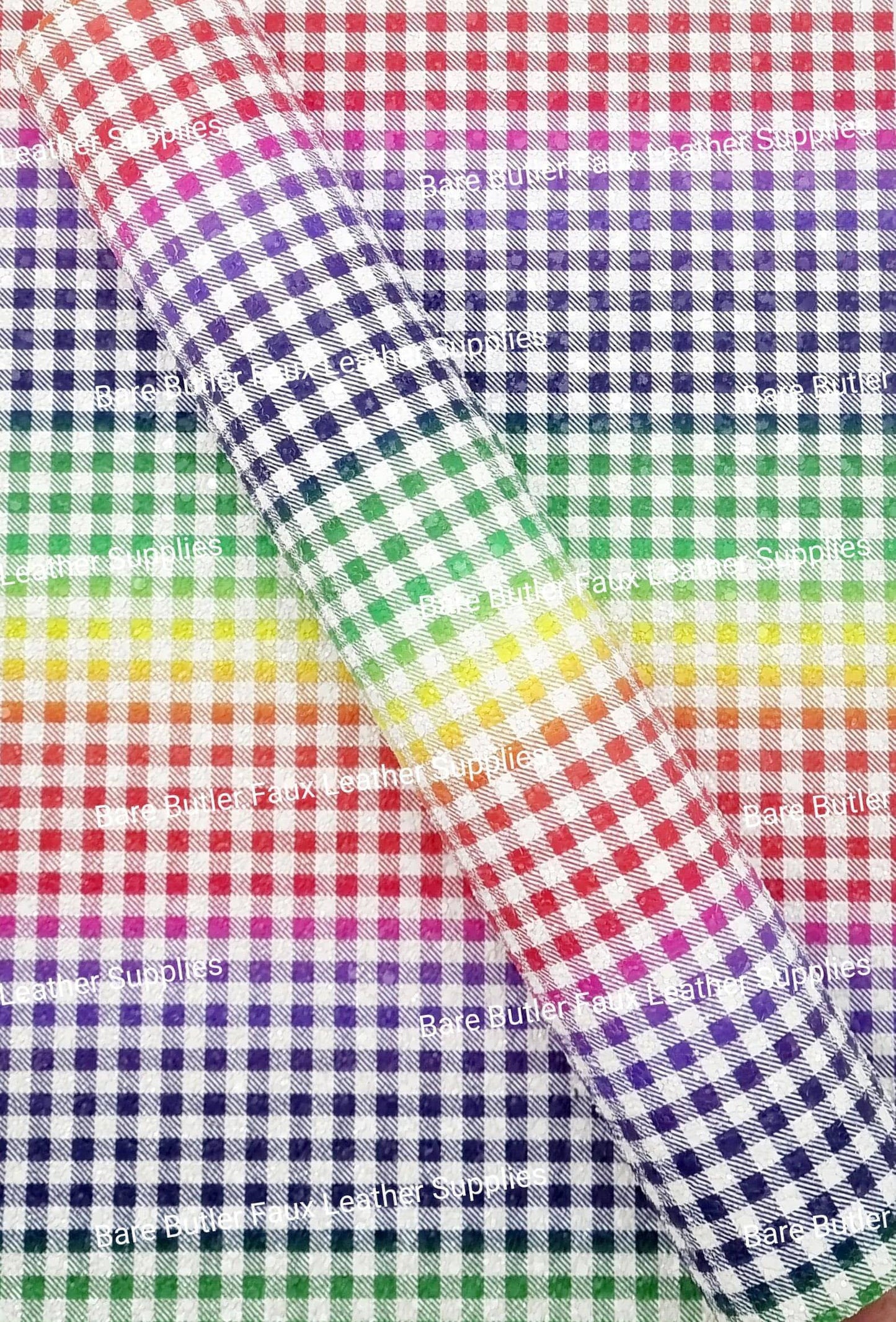 Chunky Glitter - Rainbow Checks - Bare Butler Faux Leather Supplies