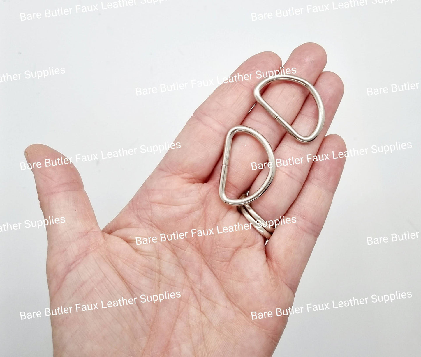 D Rings slide adjustable buckles Loop - 6 Pack - Bare Butler Faux Leather Supplies