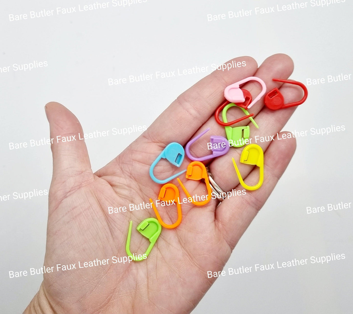 Stitch Markers Multi coloured - Pack 20 - Bare Butler Faux Leather Supplies