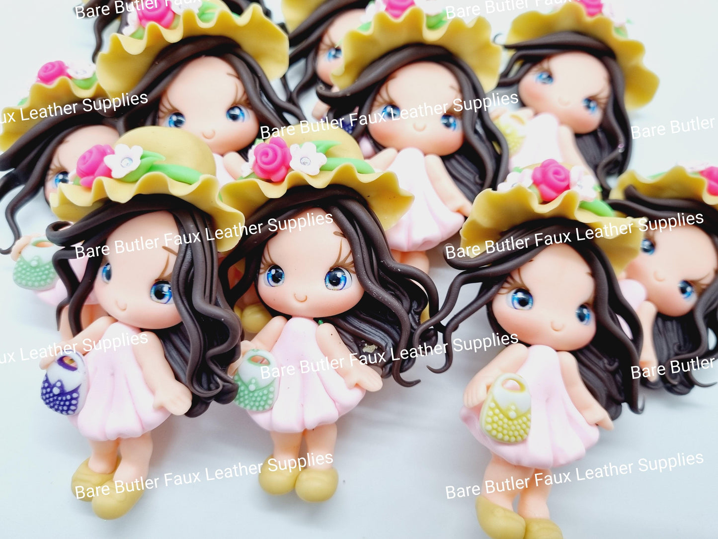 Girl Holding Purse with a Yellow Sun Hat - Bare Butler Faux Leather Supplies