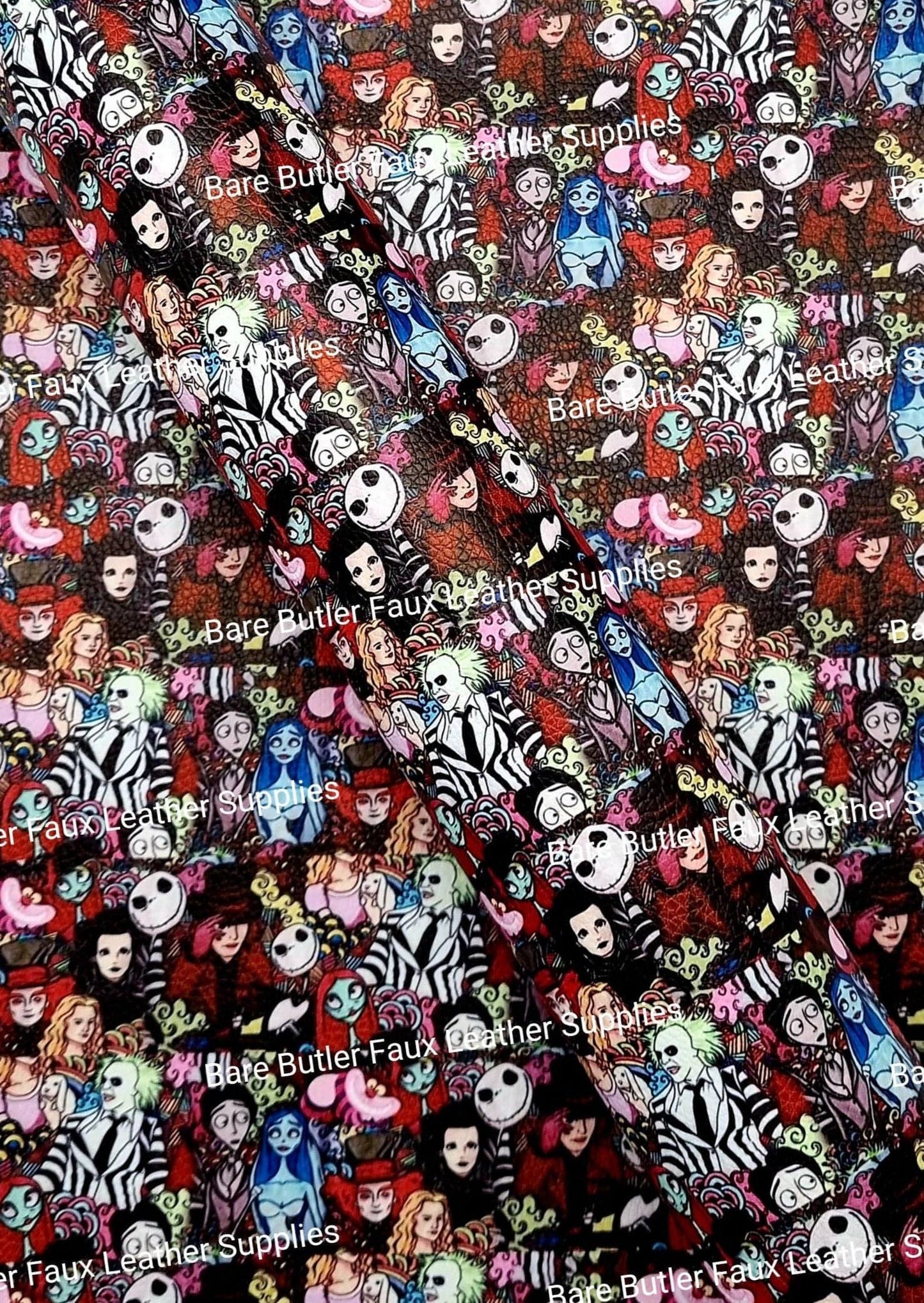 Halloween Character Mash Up Litchi - Bare Butler Faux Leather Supplies