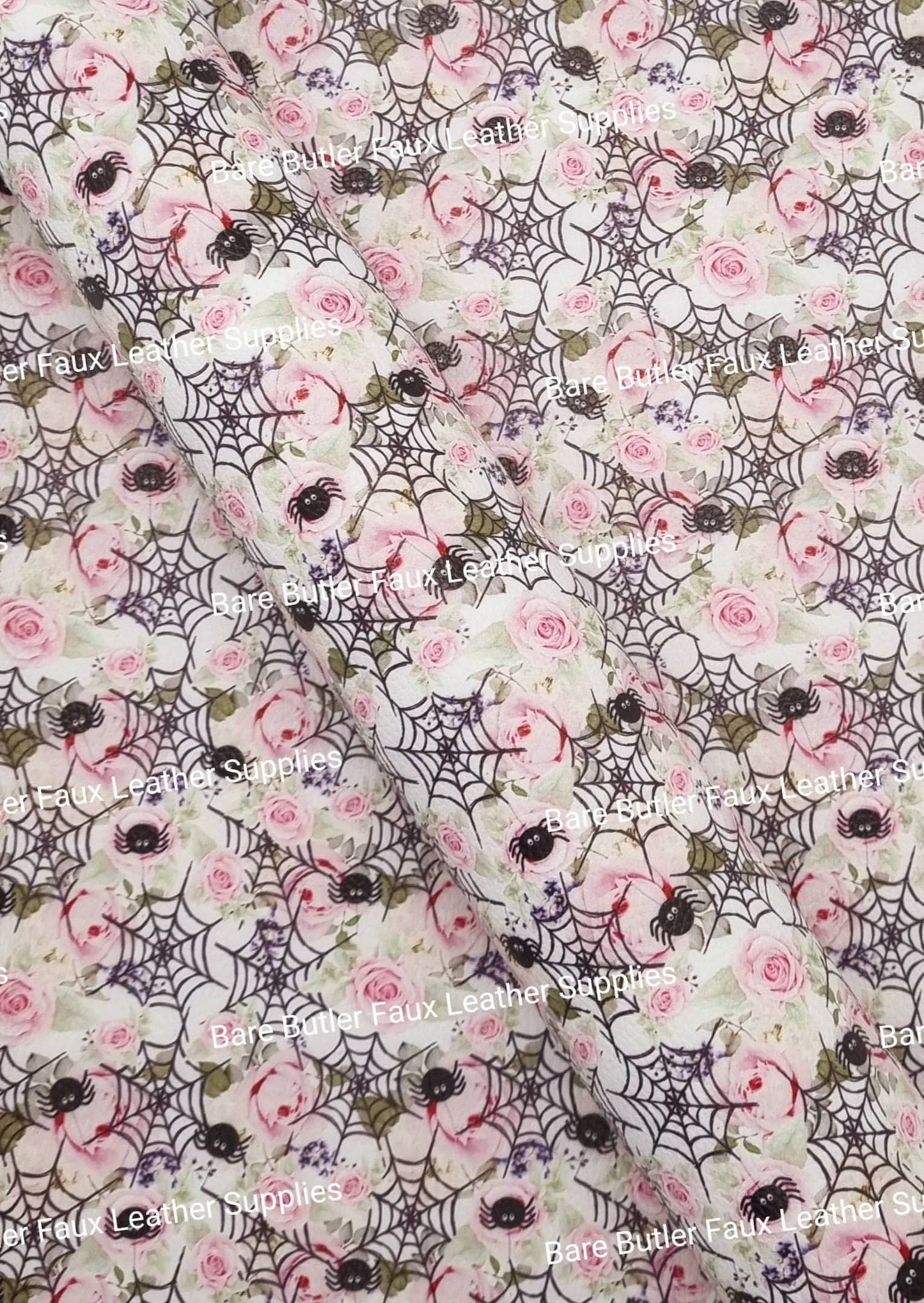 Spiderwebs & Roses Litchi - Bare Butler Faux Leather Supplies