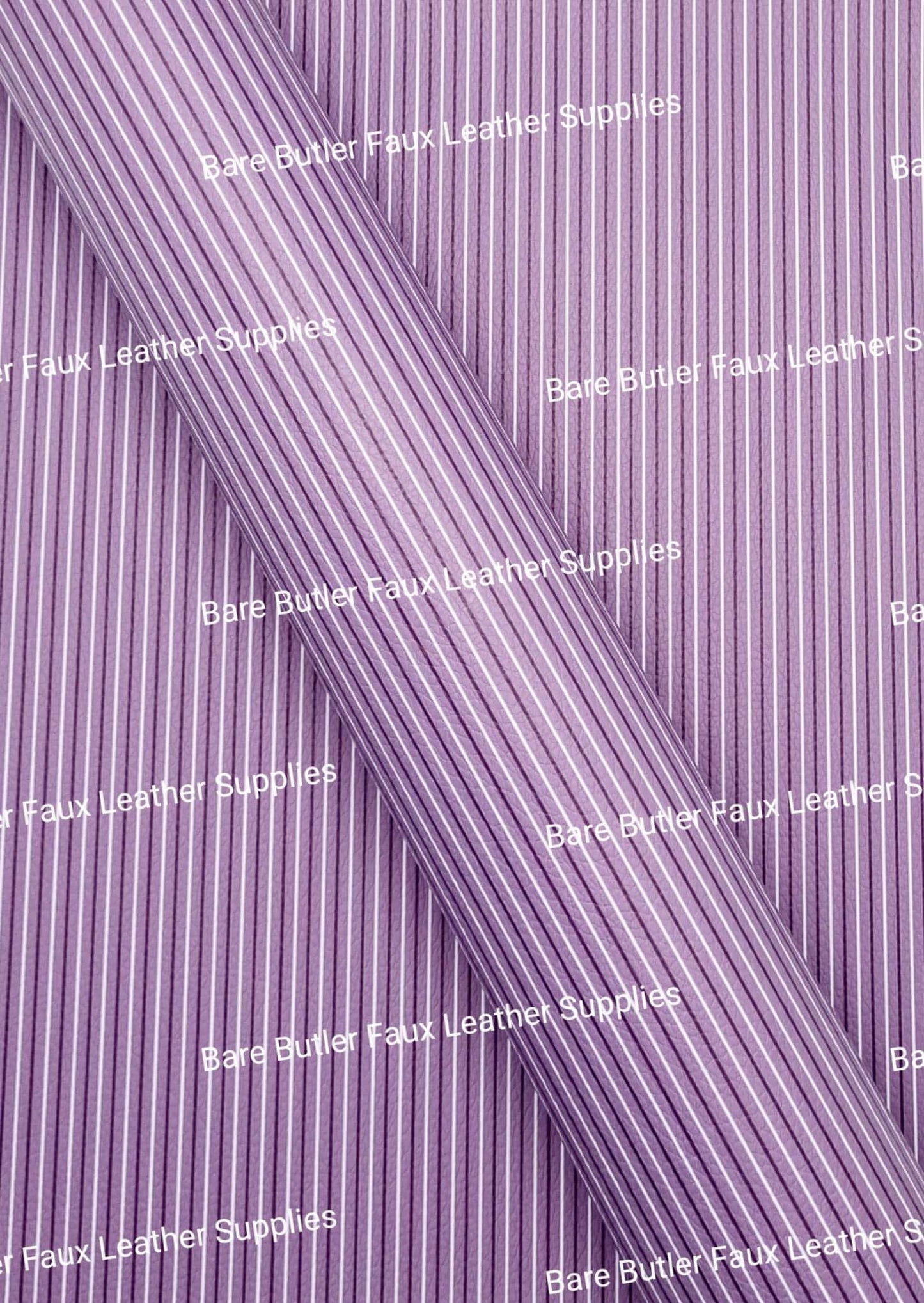 Purple Stripe Litchi - Bare Butler Faux Leather Supplies