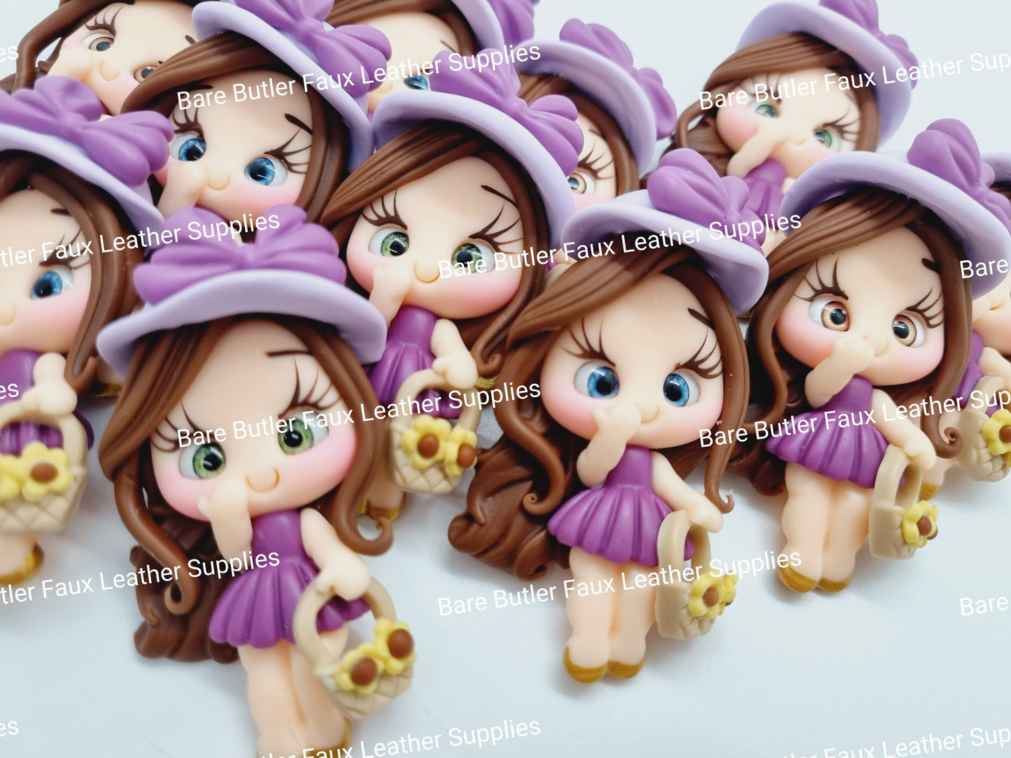Sunflower Girl in Purple Dress - Bare Butler Faux Leather Supplies