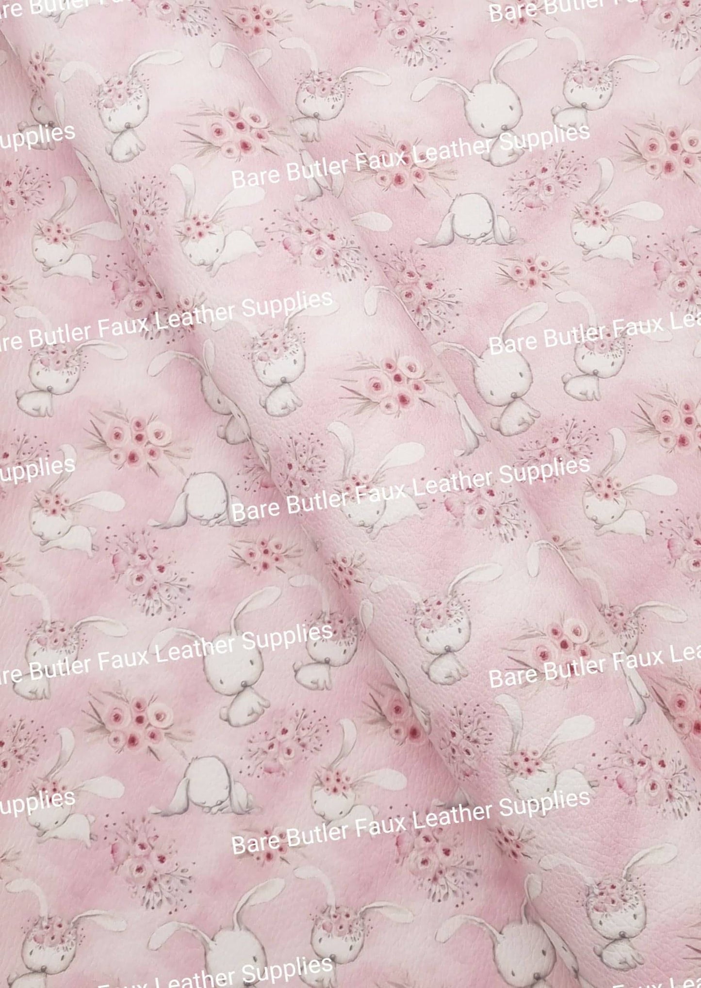 Playful Bunny Flower Crown Litchi - Bare Butler Faux Leather Supplies