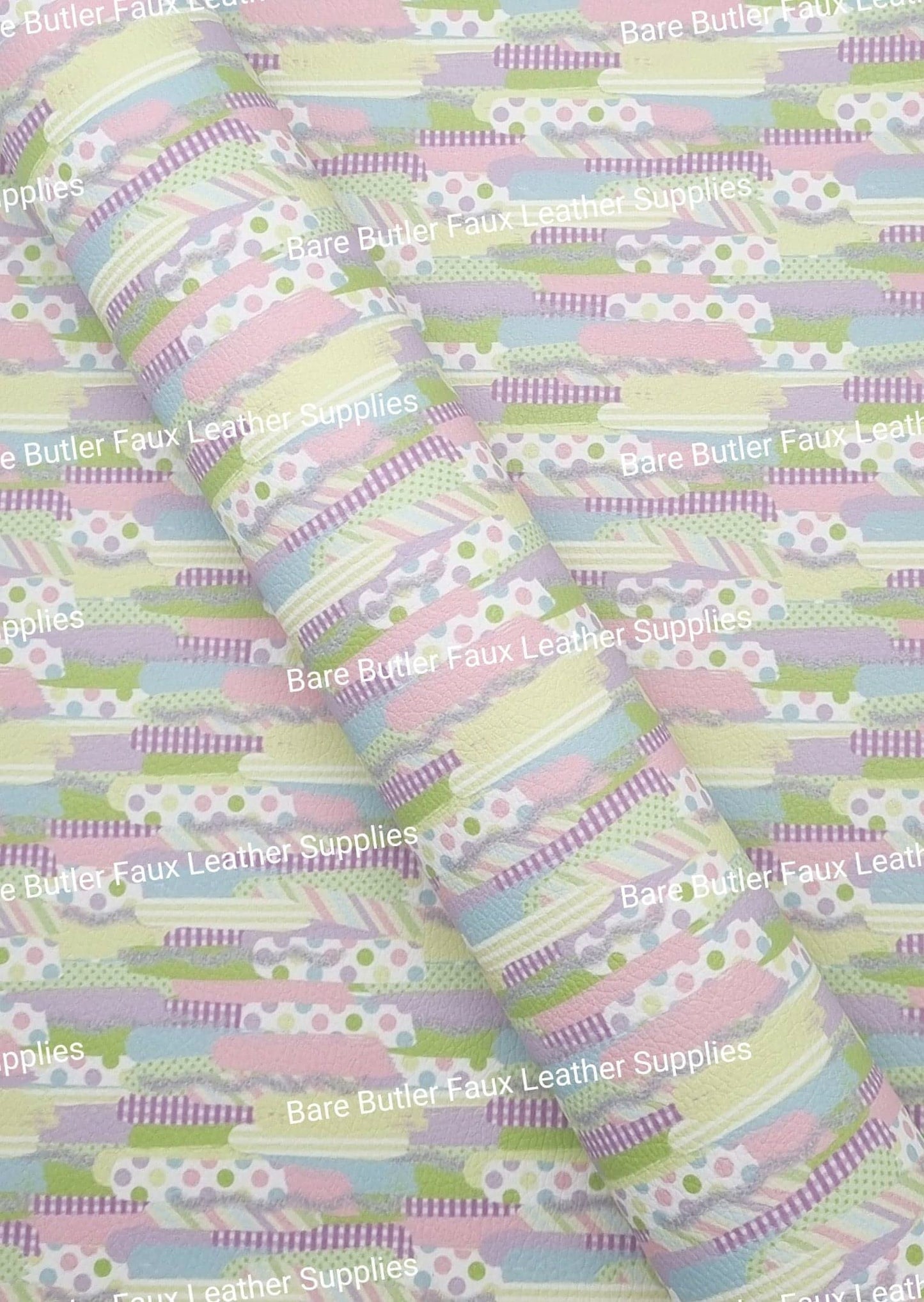 Pastel Brush Stroke Litchi - Bare Butler Faux Leather Supplies