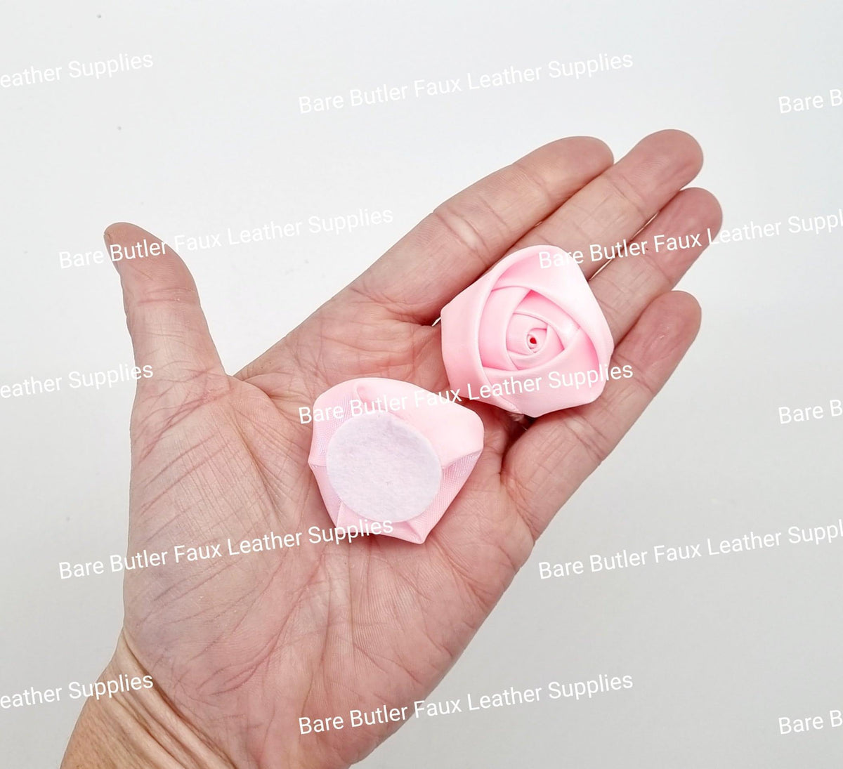 Satin Flower Buds - Light Pink - Bare Butler Faux Leather Supplies