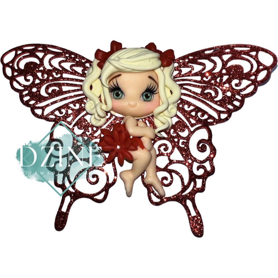 Fairy red wings and flower skirt