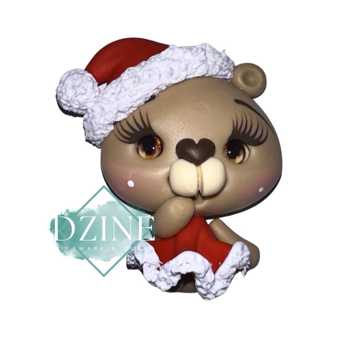 Christmas bears in red dress