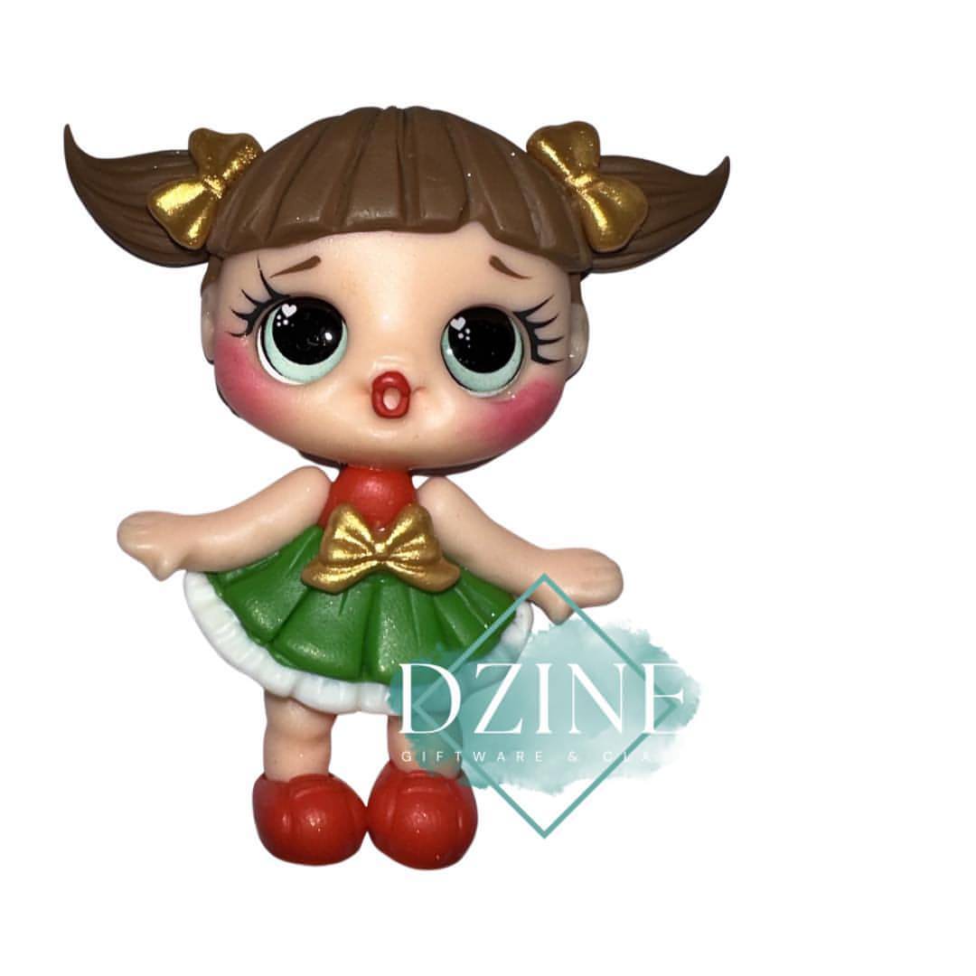 Christmas lol with green skirt