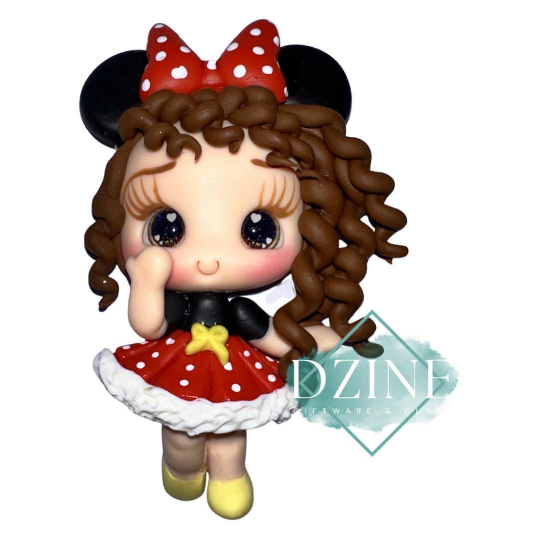 Christmas mouse girl with brown hair