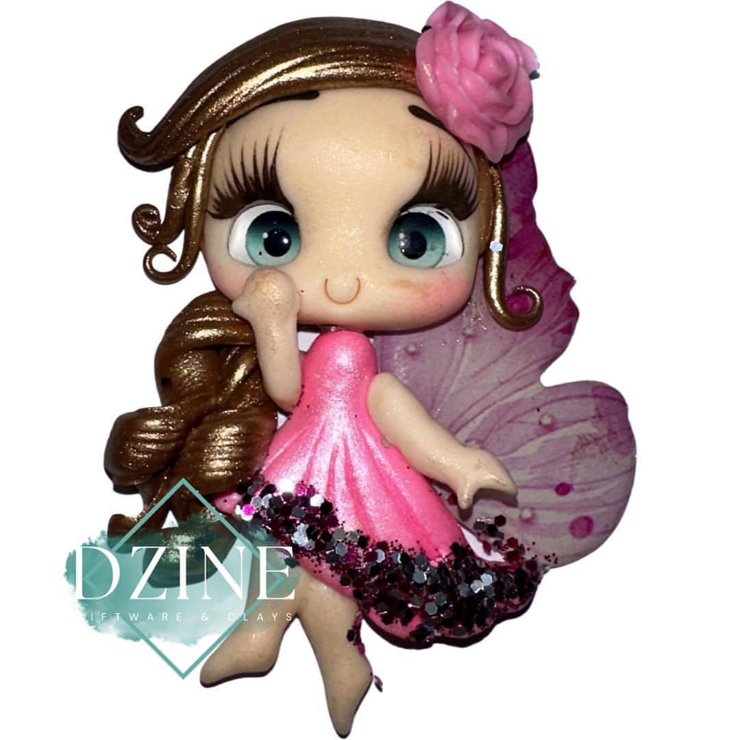 Fairy with pink glitter dress