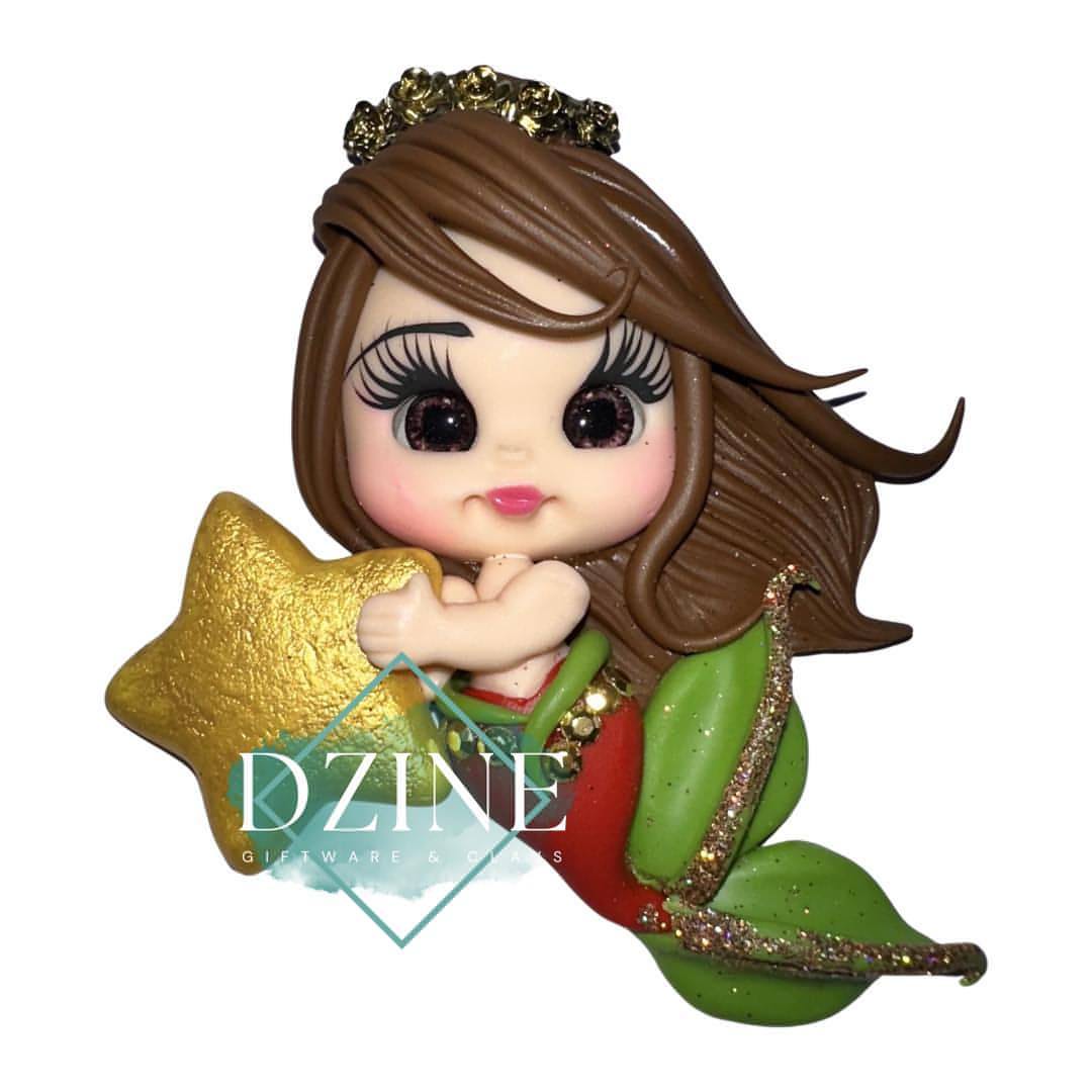 Christmas mermaid holding star