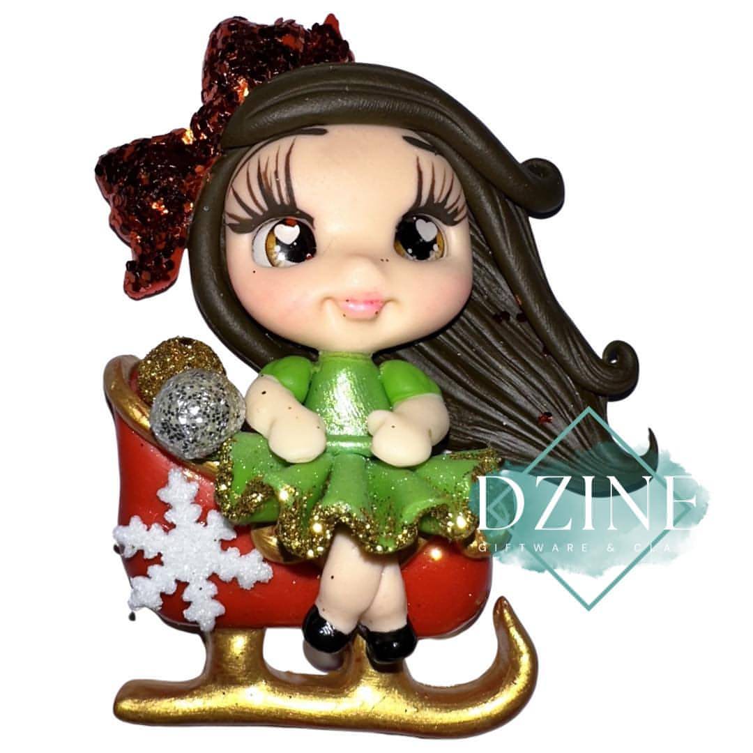Christmas girl on sleigh