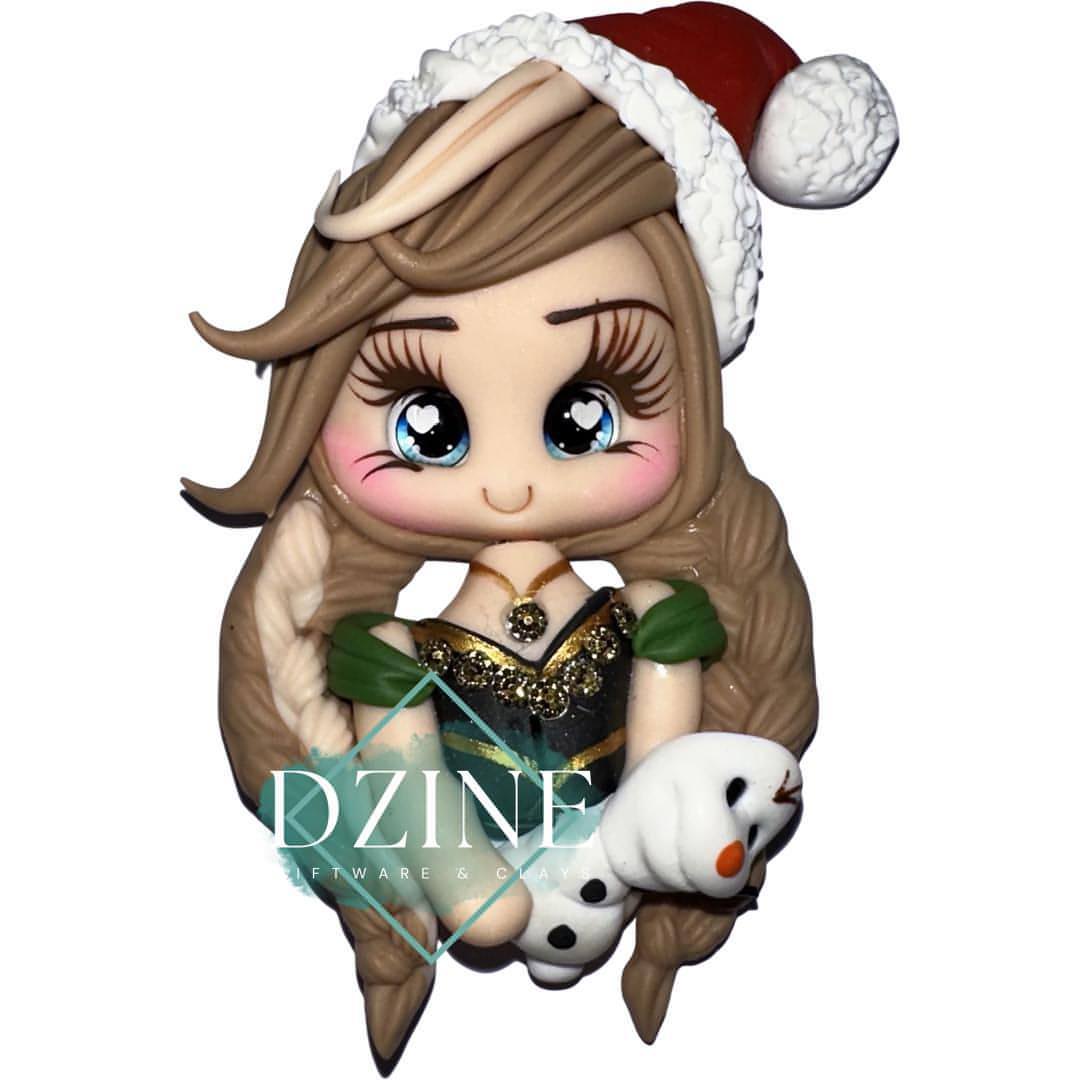 Christmas Snow princess brown hair portrait