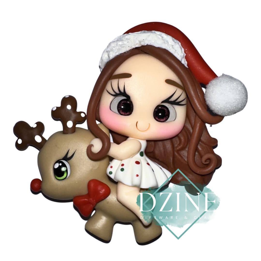 Christmas girl & Reindeer polka dot antlers