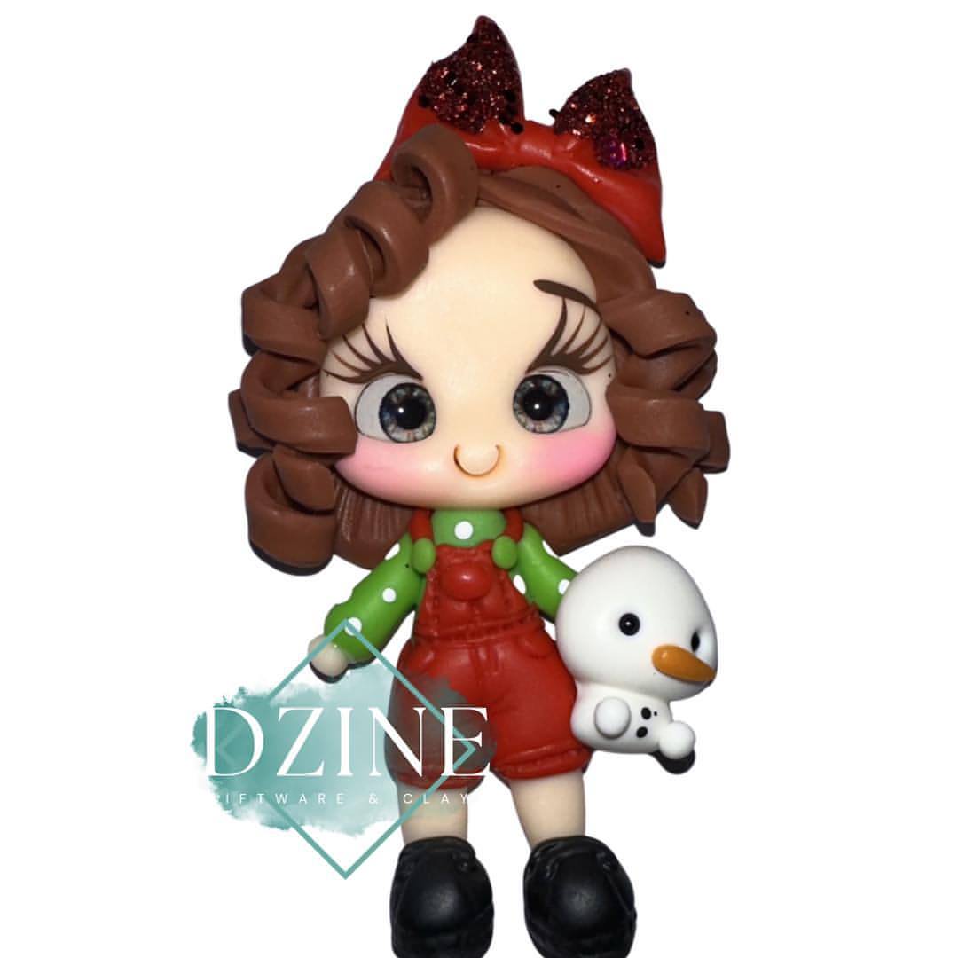 Christmas girl curly brown hair