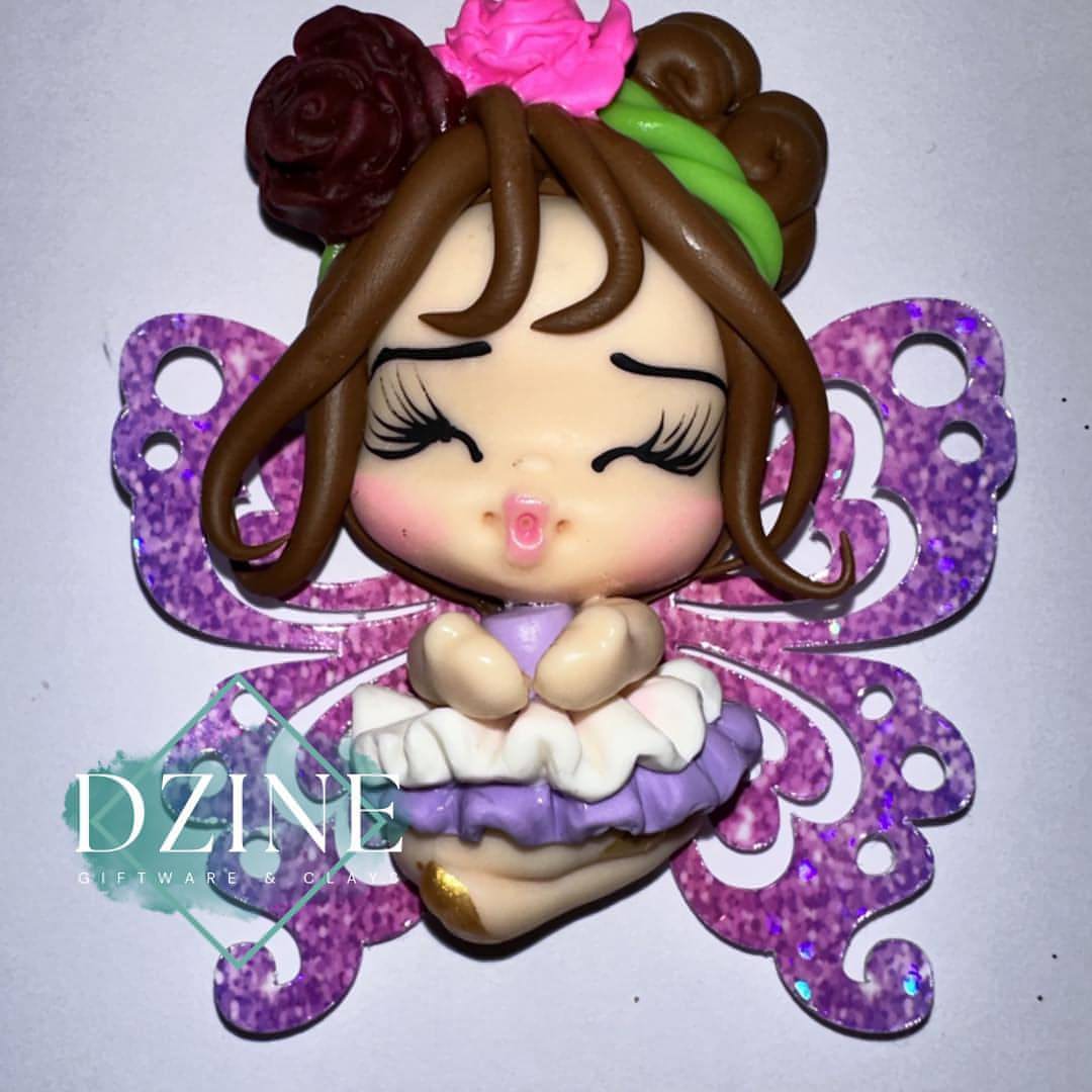 Fairy with purple and white skirt