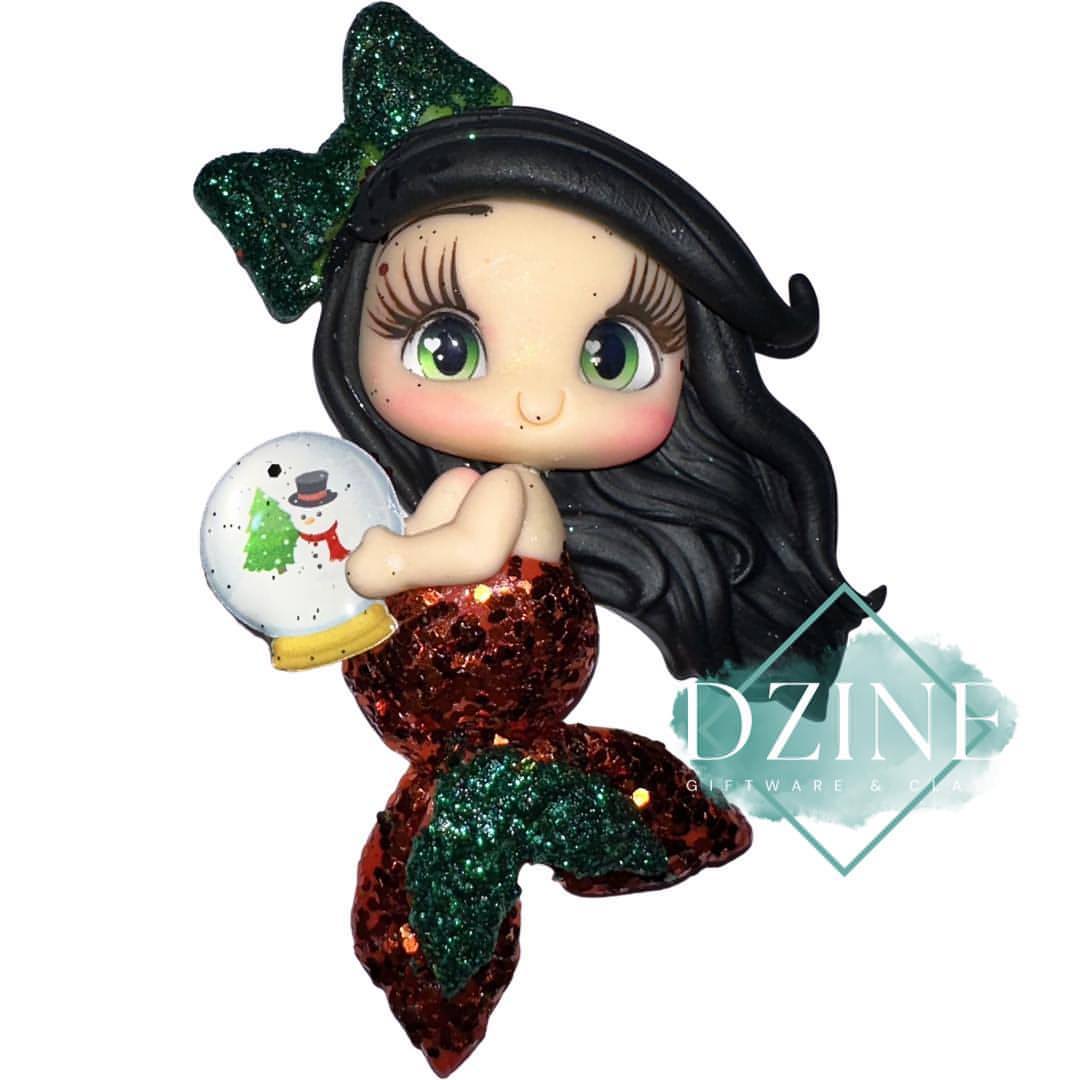 Christmas mermaid with snowglobe