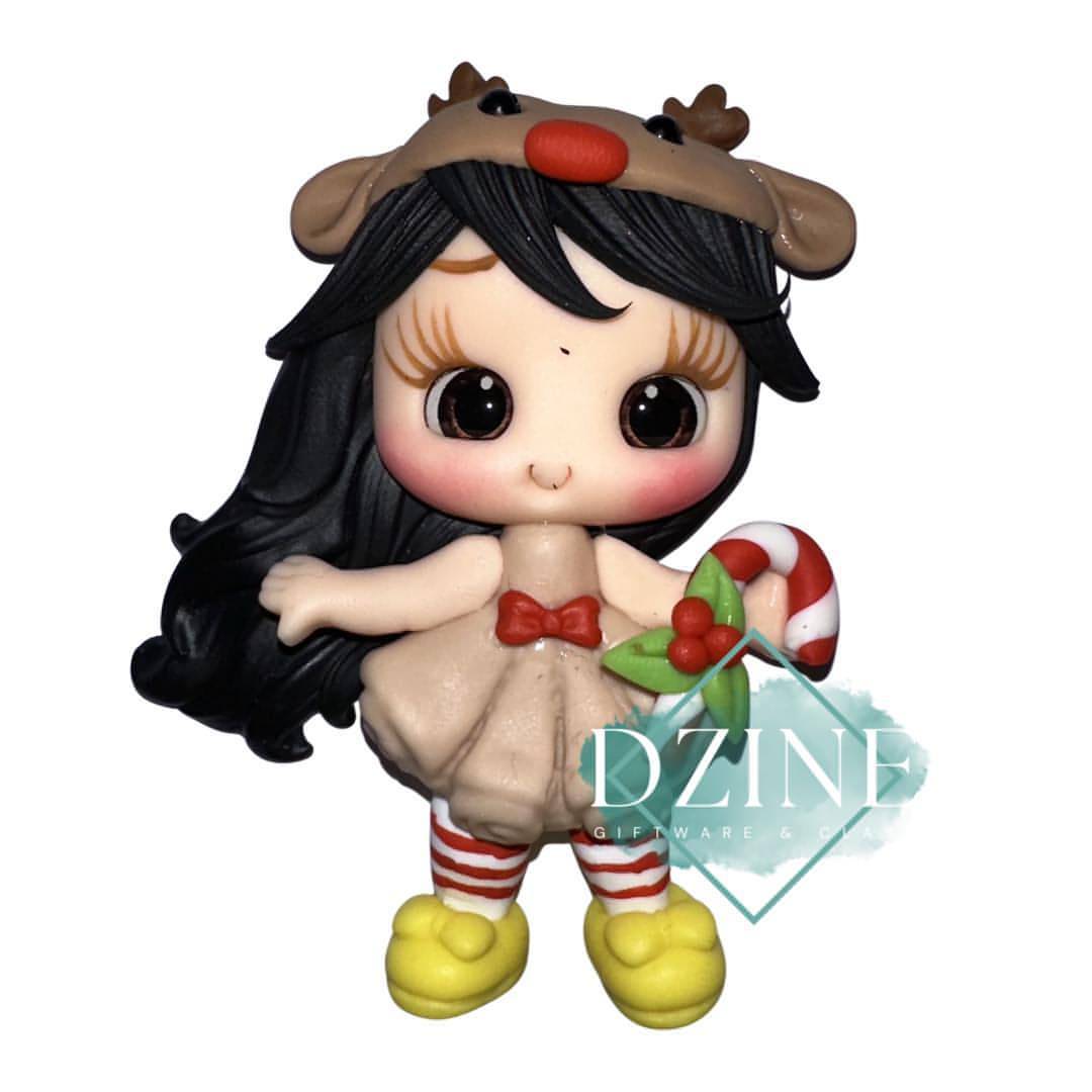 Christmas girl wearing reindeer costume