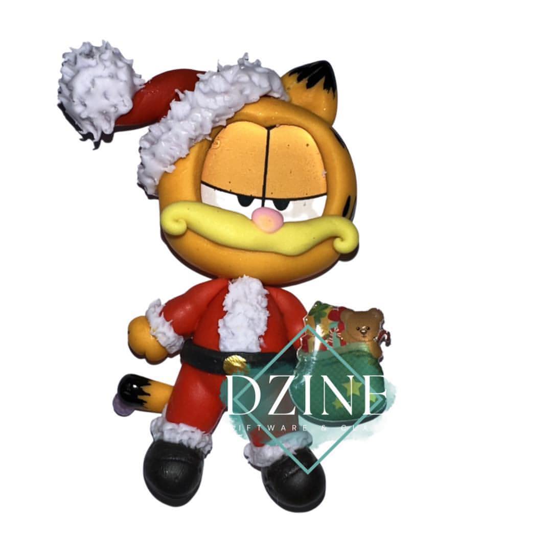 Christmas orange cat with toy sack