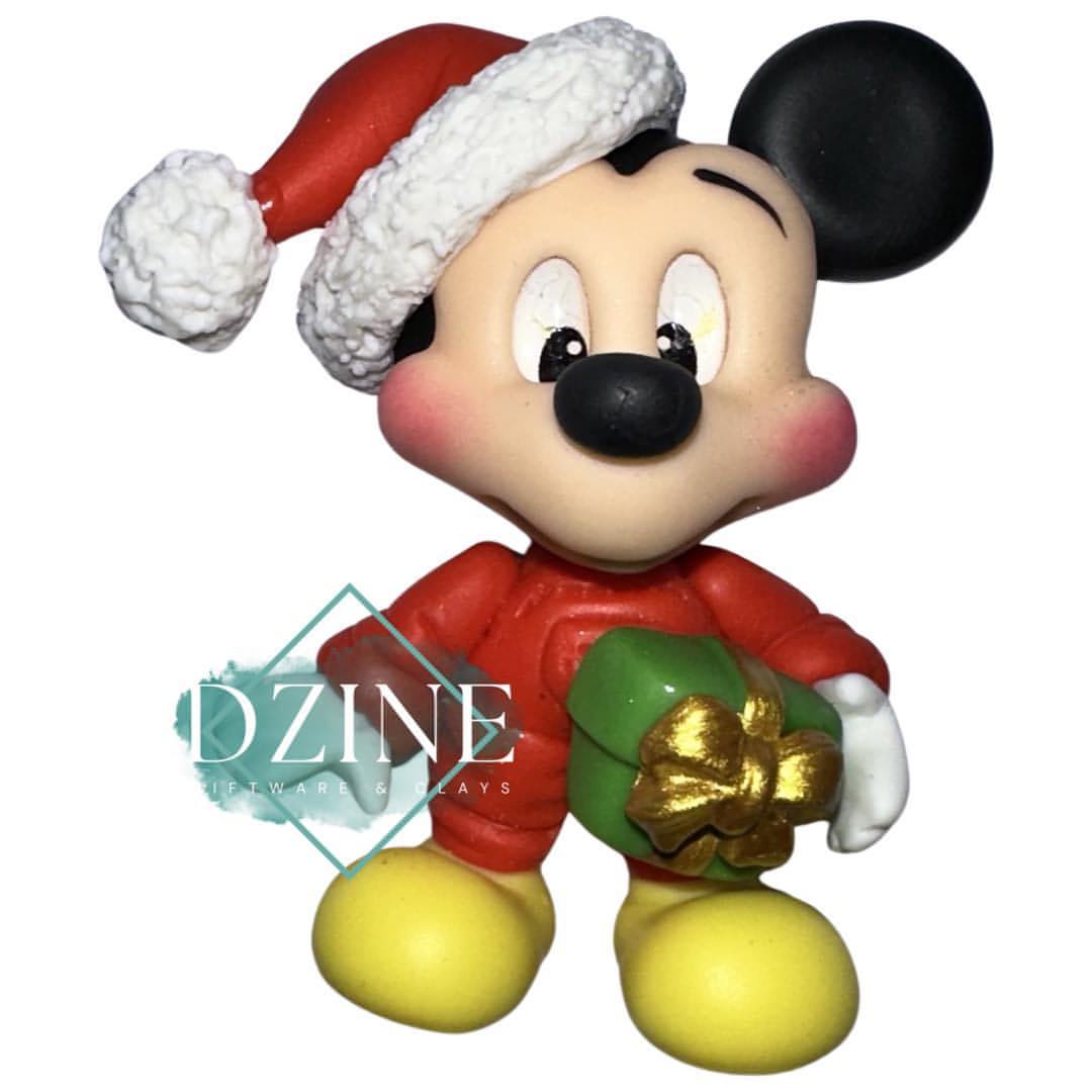 Christmas Mr Mouse wearing overalls