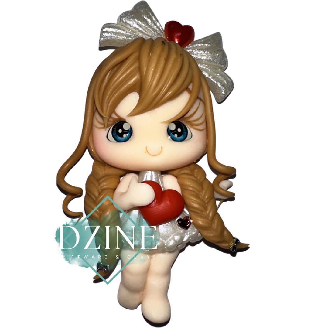 Cute girl and heart