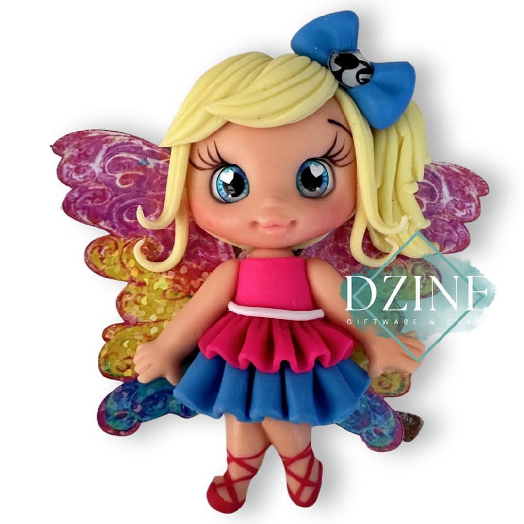 Hot pink rainbow wings fairy