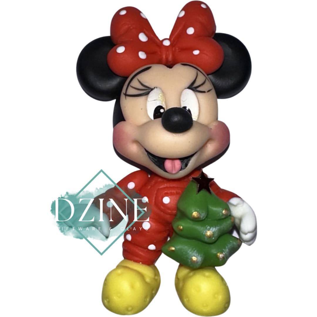 Christmas Miss Mouse with polka dot overalls