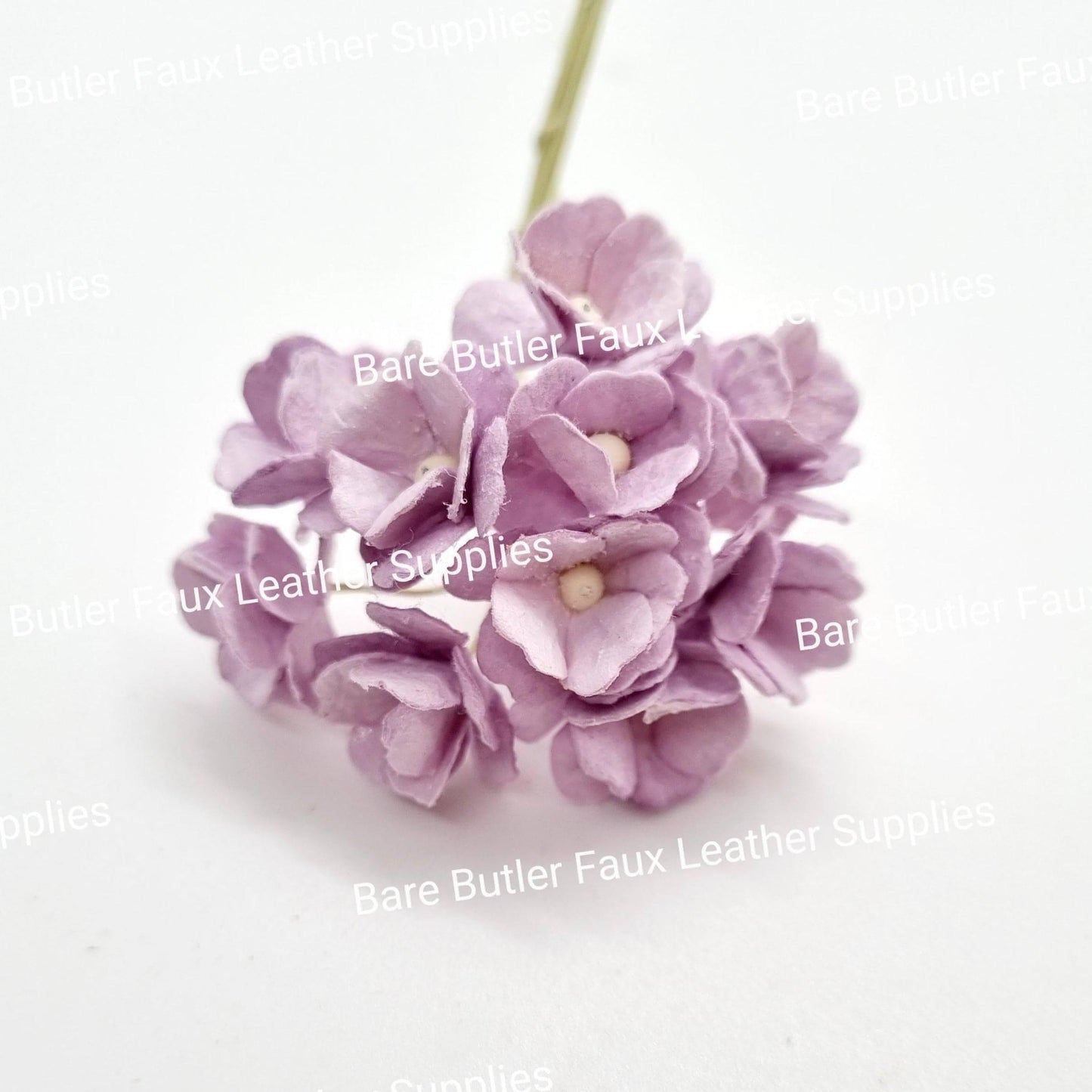 Hydrangea Purple 10 Pack - Embelishment, Flower, hydrangea, Mulburry - Bare Butler Faux Leather Supplies