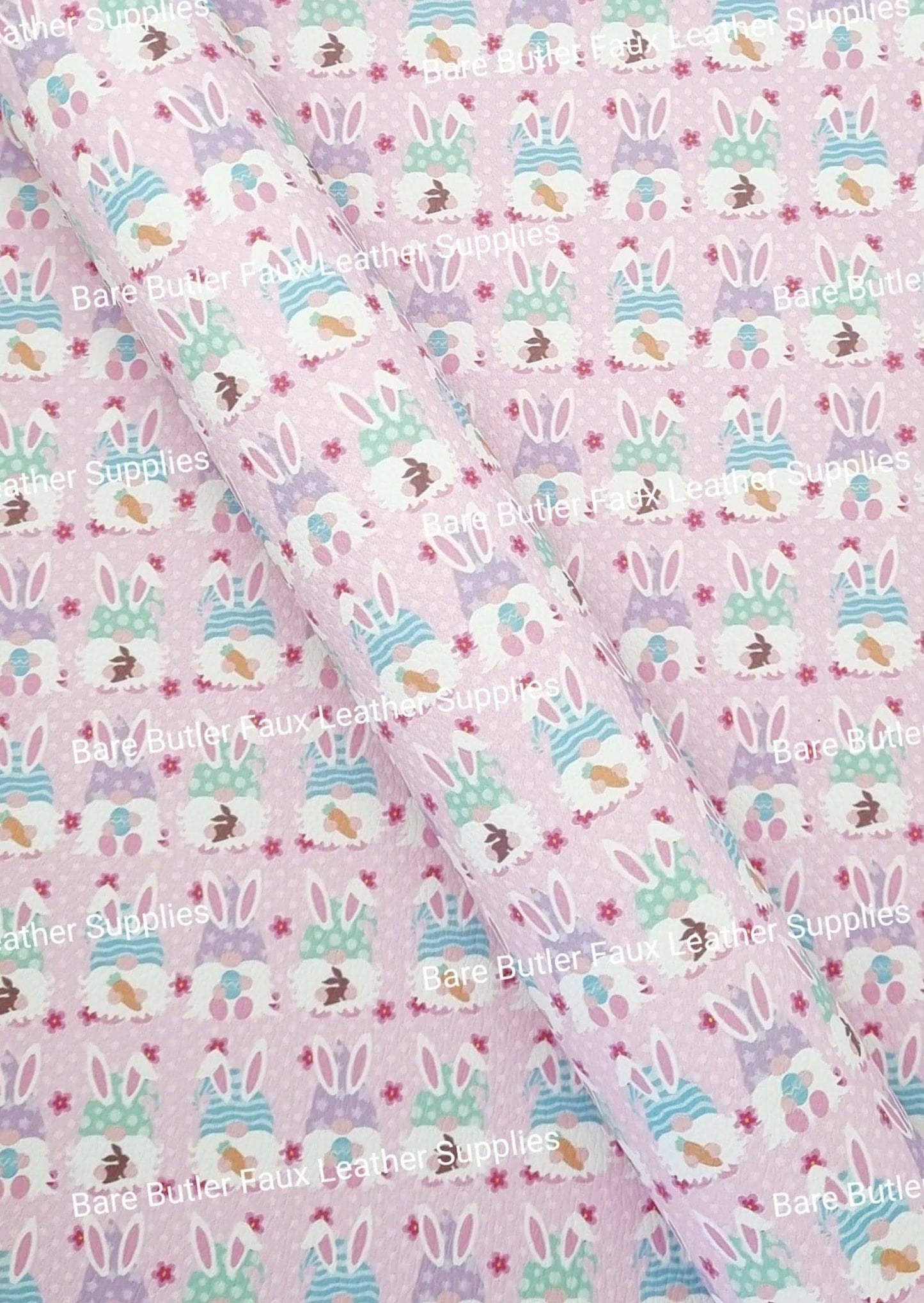 Gnome Bunny's Litchi - basket, Bunny, bunny Feet, duck, duckling, ears, Easter, Easter Parade, Fairies, Fairy, Faux, Faux Leather, hop, Leather, leatherette, Litchi, rabbit - Bare Butler Faux Leather Supplies