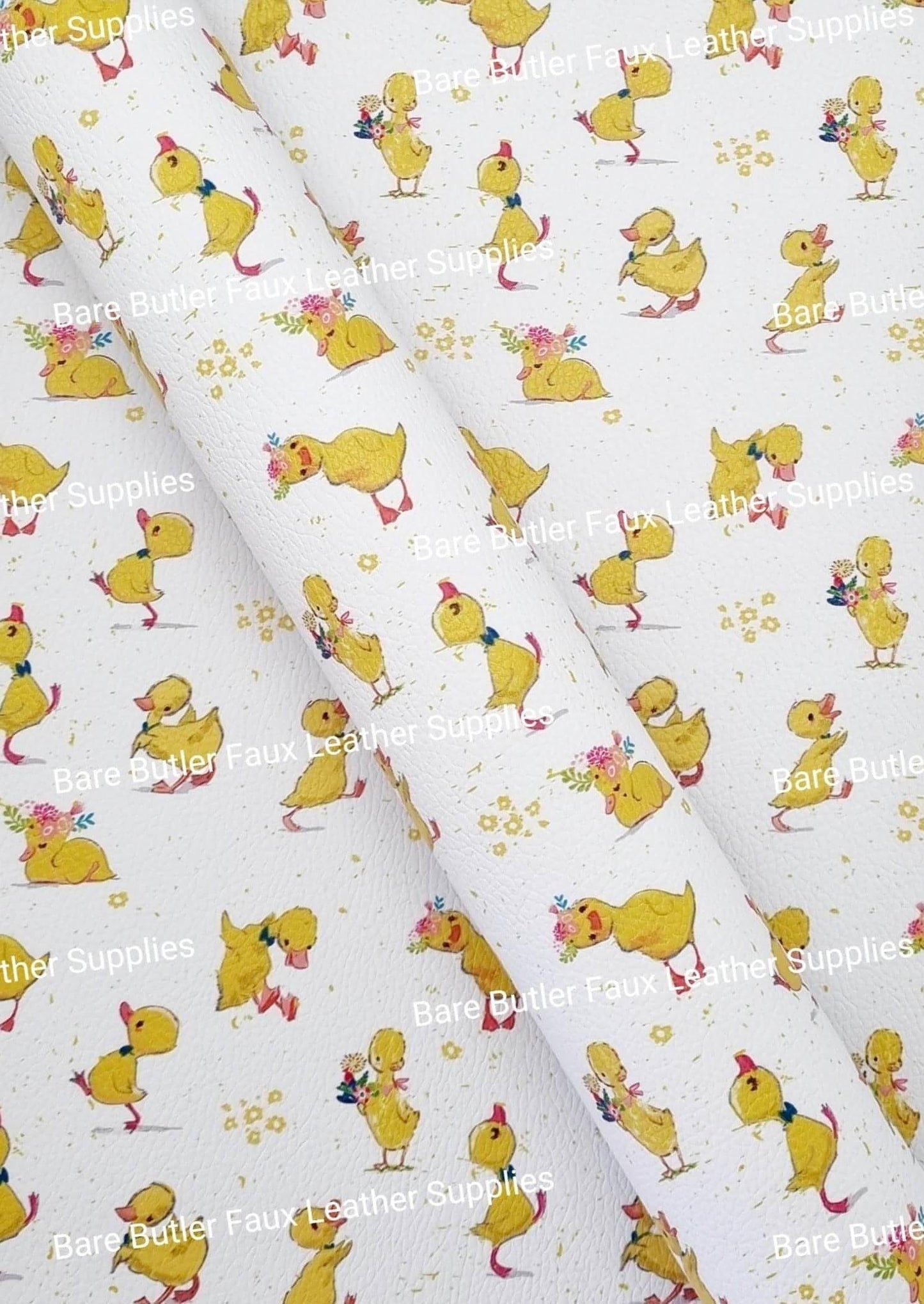 Duckling Litchi - basket, Bunny, bunny Feet, duck, duckling, ears, Easter, Easter Parade, Faux, Faux Leather, hop, Leather, leatherette, Litchi, rabbit - Bare Butler Faux Leather Supplies