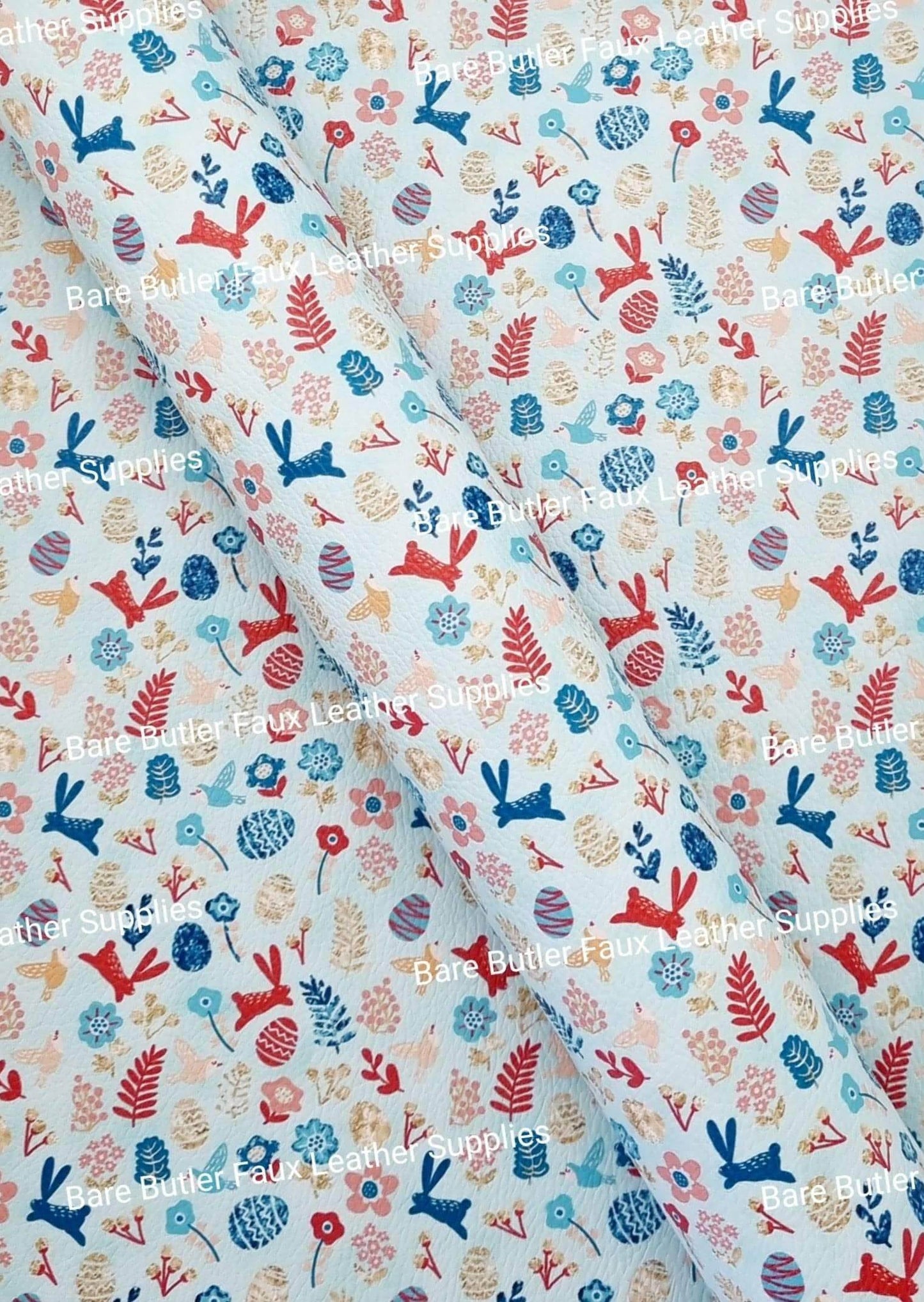 Easter Time Litchi - basket, Bunny, bunny Feet, disney, duck, duckling, ears, Easter, Easter Parade, Fairies, Fairy, Faux, Faux Leather, hop, Leather, leatherette, Litchi, rabbit - Bare Butler Faux Leather Supplies