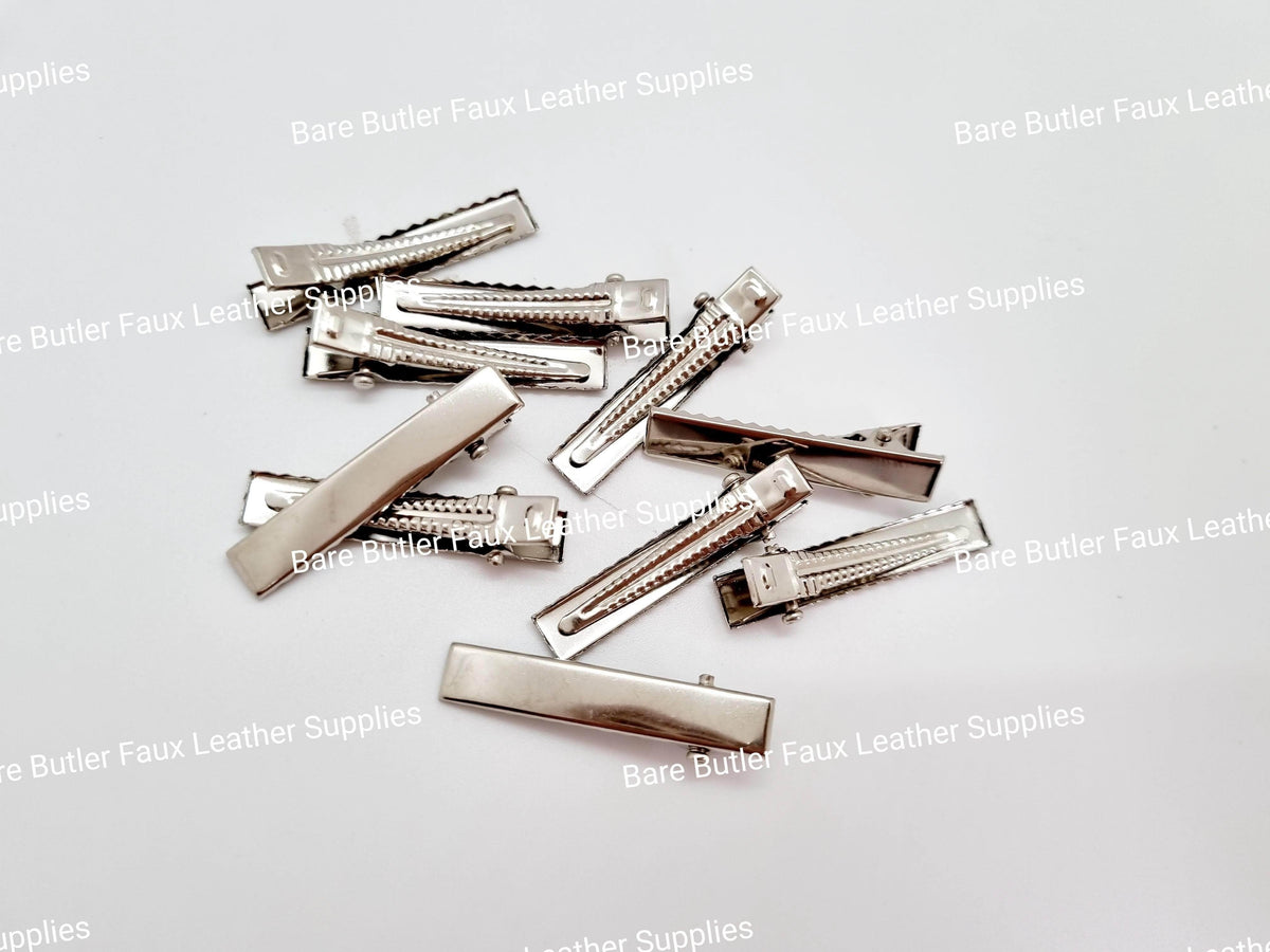 Alligator Clips 35 mm - Pack of 10 - Accessories, Alligator, Clip, Hair, Hair clips - Bare Butler Faux Leather Supplies