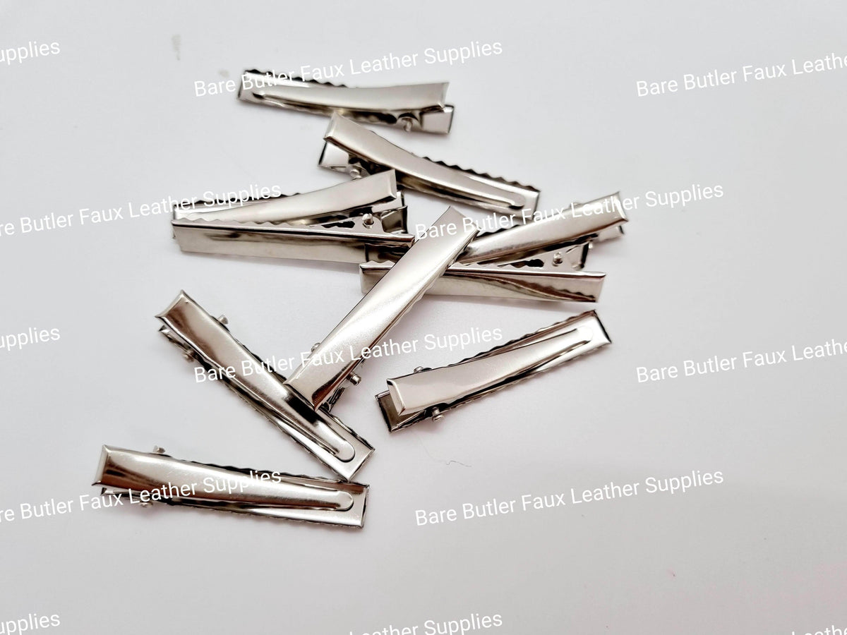 Alligator Clips 55 mm - Pack of 10 - Accessories, Alligator, Clip, Hair, Hair clips - Bare Butler Faux Leather Supplies