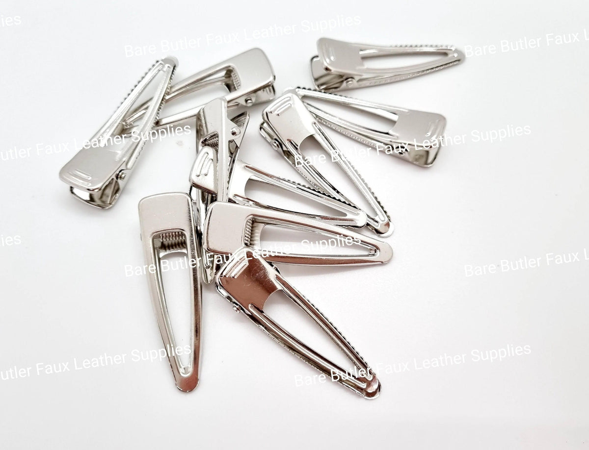 Barrette Clips Triangular 10 Pack - Accessories, Barrette, Clip, Hair, Hair clips - Bare Butler Faux Leather Supplies