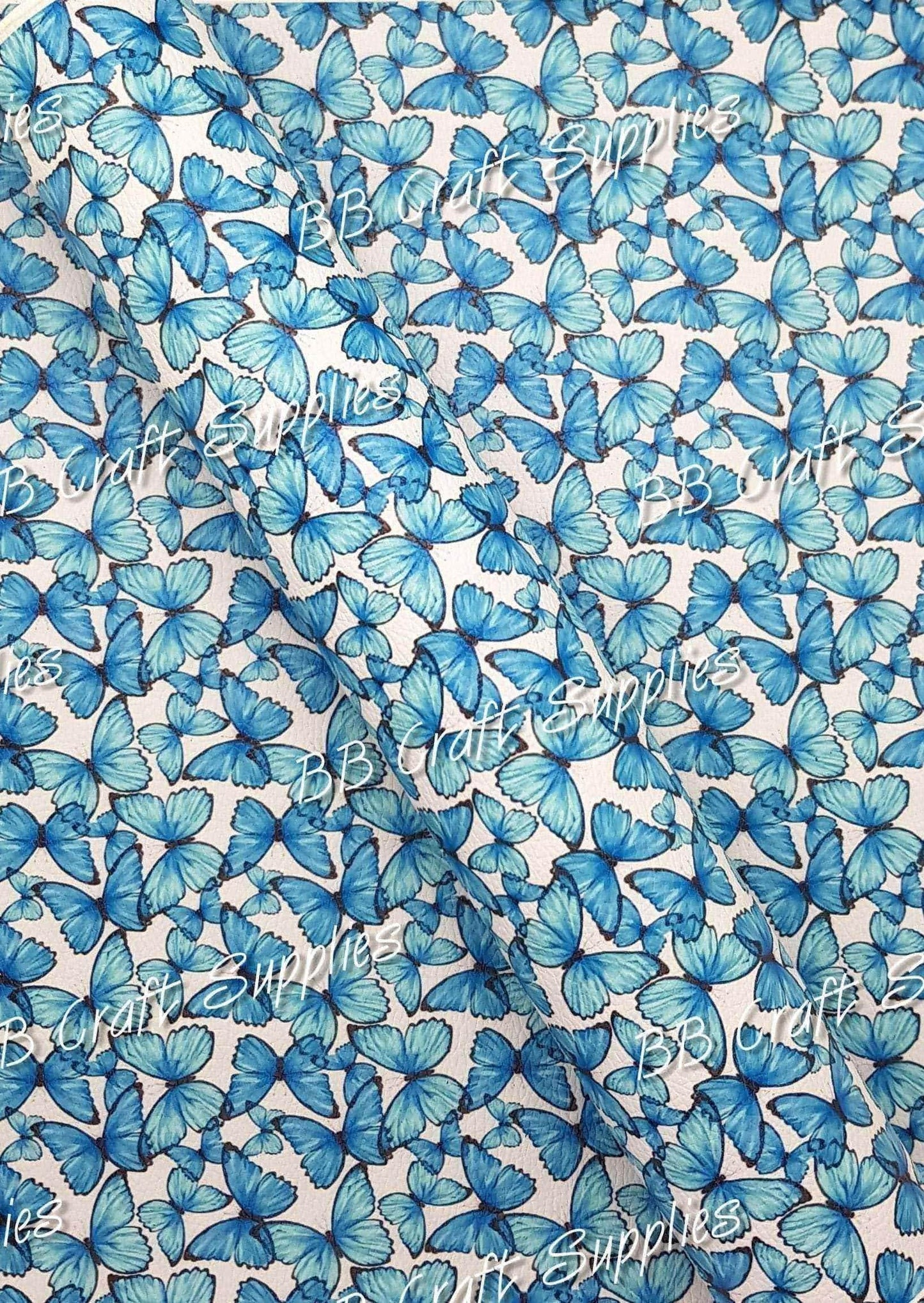 Blue Butterfly - Animal, Australian, Blue, Butterfly, Faux, Faux Leather, leather, leatherette - Bare Butler Faux Leather Supplies