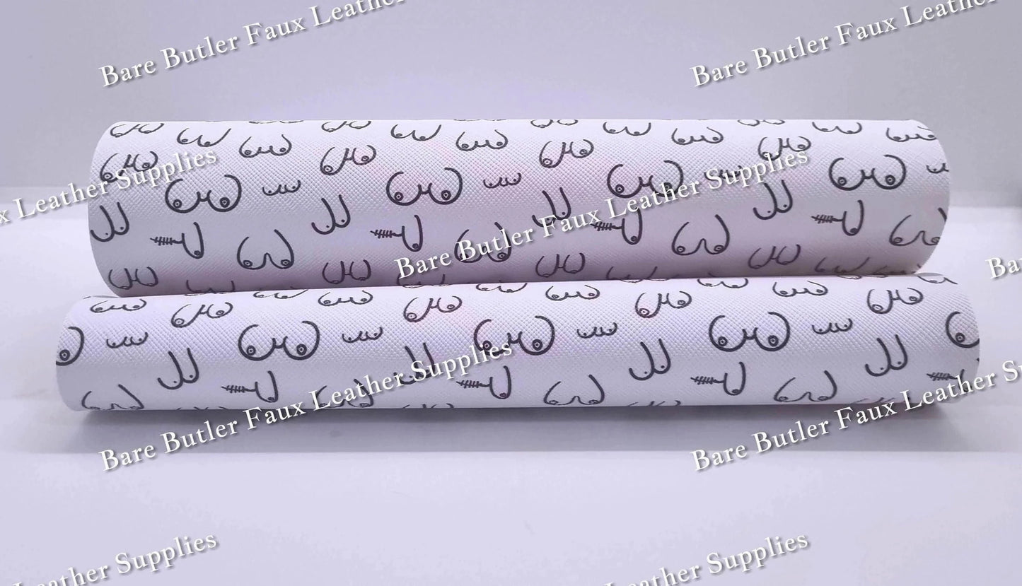 Boobs - boobies, boobs, boozems, Faux, Faux Leather, fun bags, Leather, leatherette, Litchi, medical, tits - Bare Butler Faux Leather Supplies