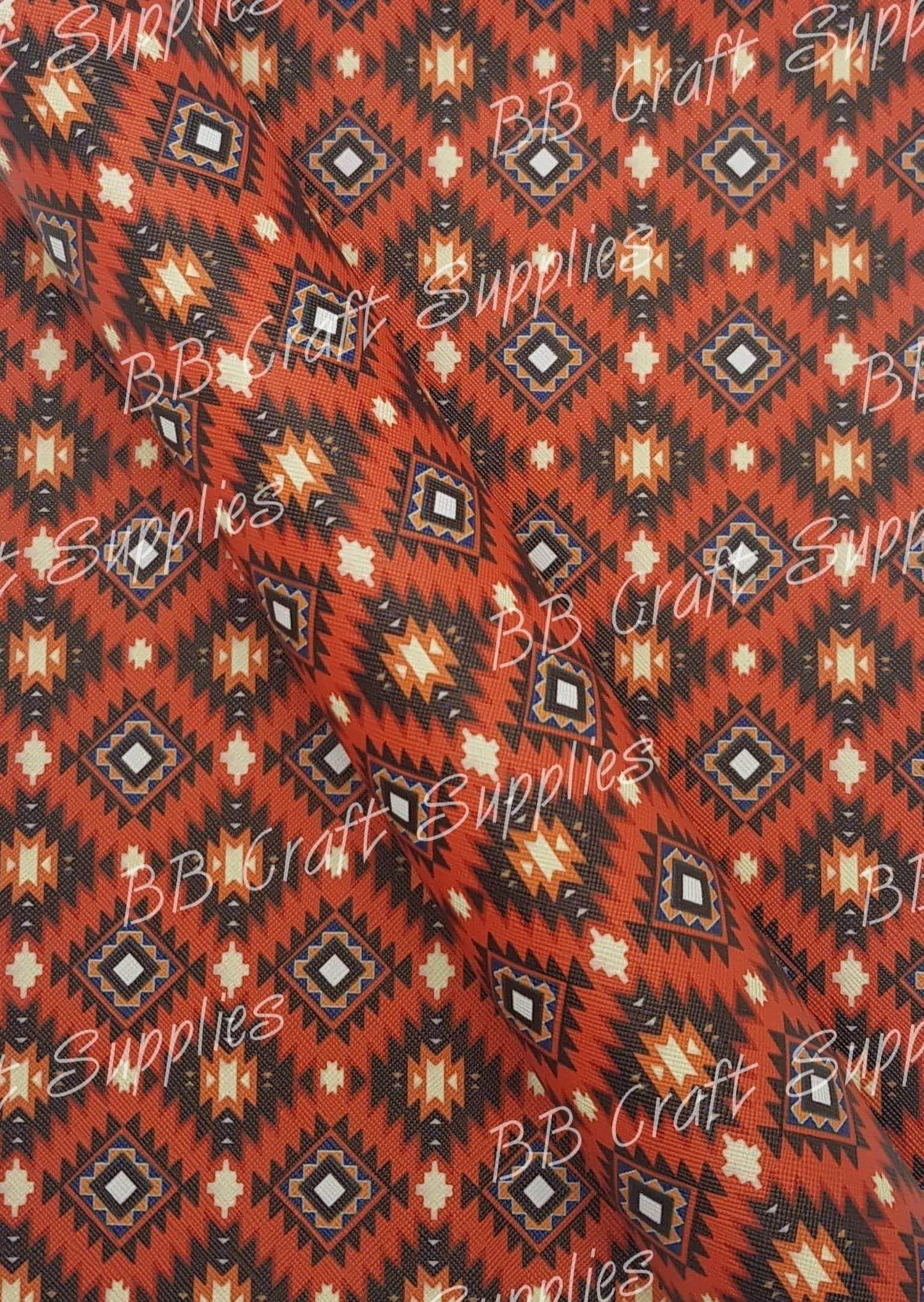 Brown Tribal Diamonds Faux Leather - diamond, Faux, Faux Leather, Leather, leatherette, Tribal - Bare Butler Faux Leather Supplies