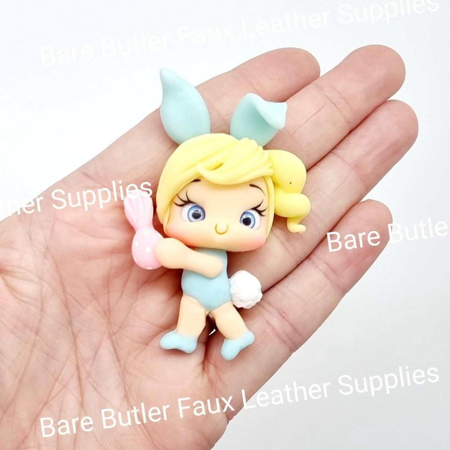 Bunny Girl Blue - Bunny, Clay, Clays - Bare Butler Faux Leather Supplies