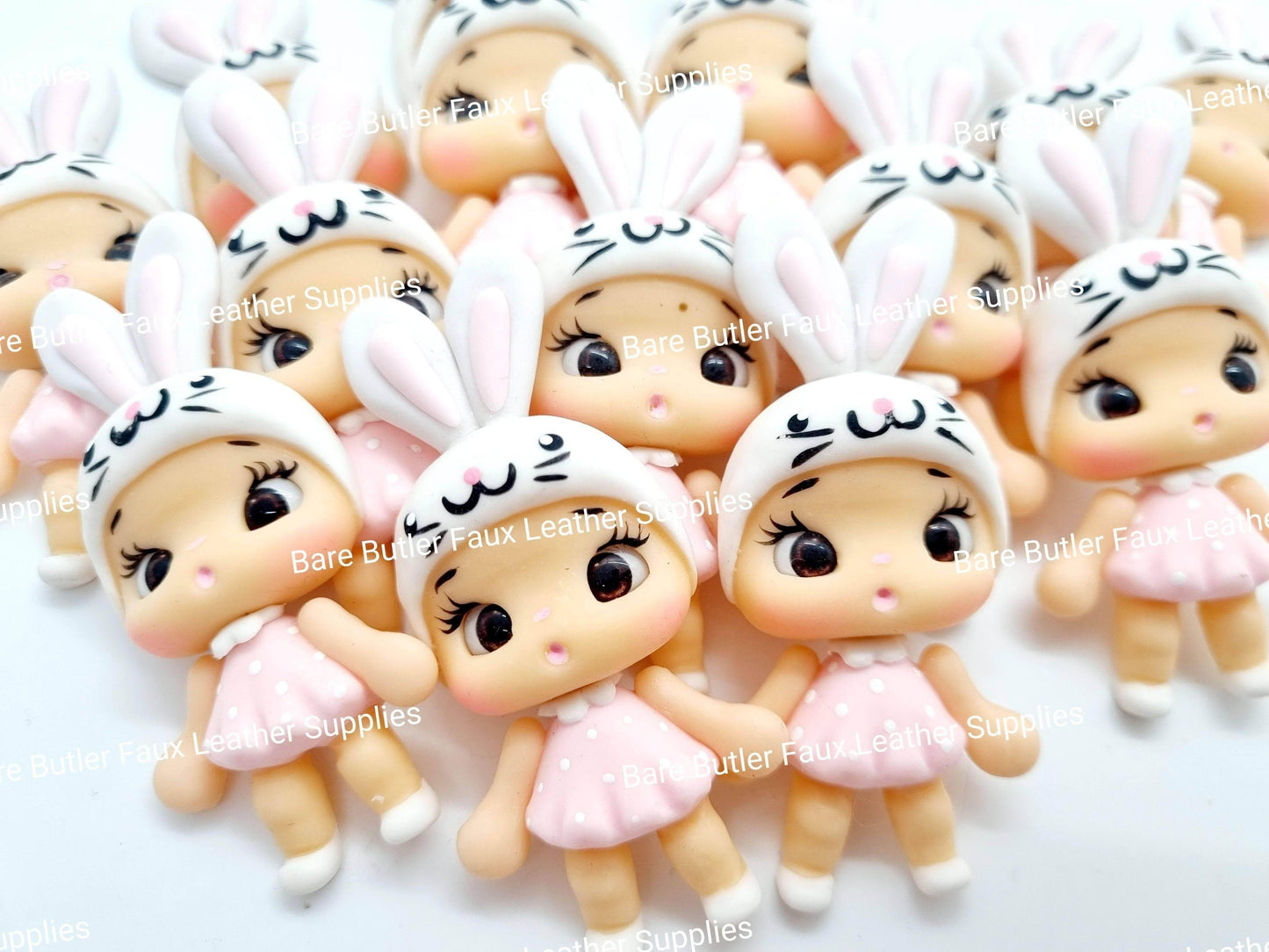 Bunny Girl White - Bunny, Clay, Clays - Bare Butler Faux Leather Supplies