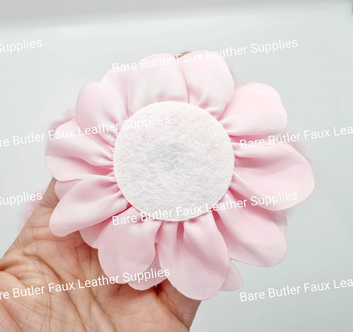 Chiffon Flower with Rhinestone center - Pink - Chiffon Flower, Embelishment, Flower, silk - Bare Butler Faux Leather Supplies