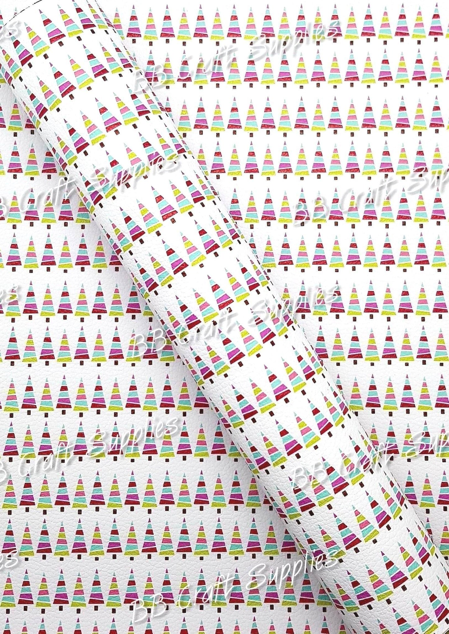 Christmas Colourful Tree Trimming Litchi - Christmas, Colourful, Faux, Faux Leather, Leather, leatherette, Litchi, tree - Bare Butler Faux Leather Supplies