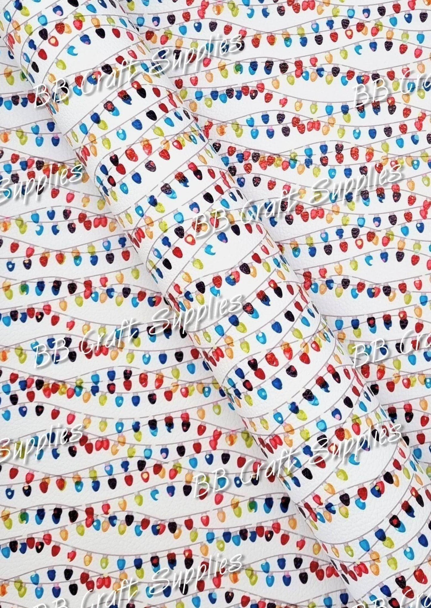 Christmas Festive Lights White Litchi - Christmas, Faux, Faux Leather, Festive, Leather, leatherette, lights, Litchi - Bare Butler Faux Leather Supplies